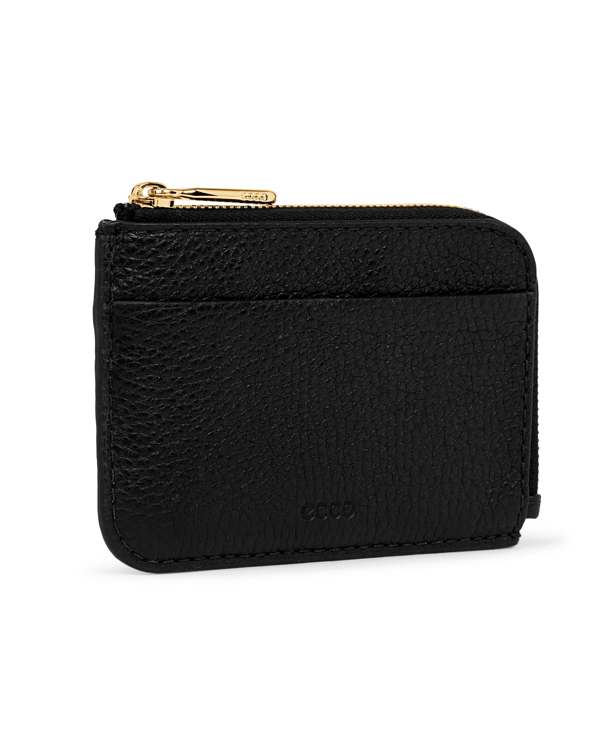 ECCO Card Case Zipped Pebbled レザーカードケース - ブラック - Main