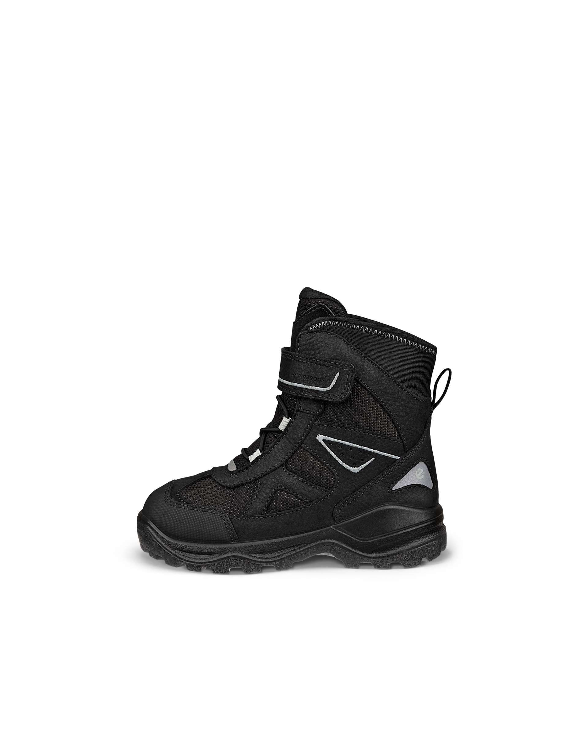 Kids' ECCO® Snow Mountain Nubuck Waterproof Winter Boot - Black - Outside