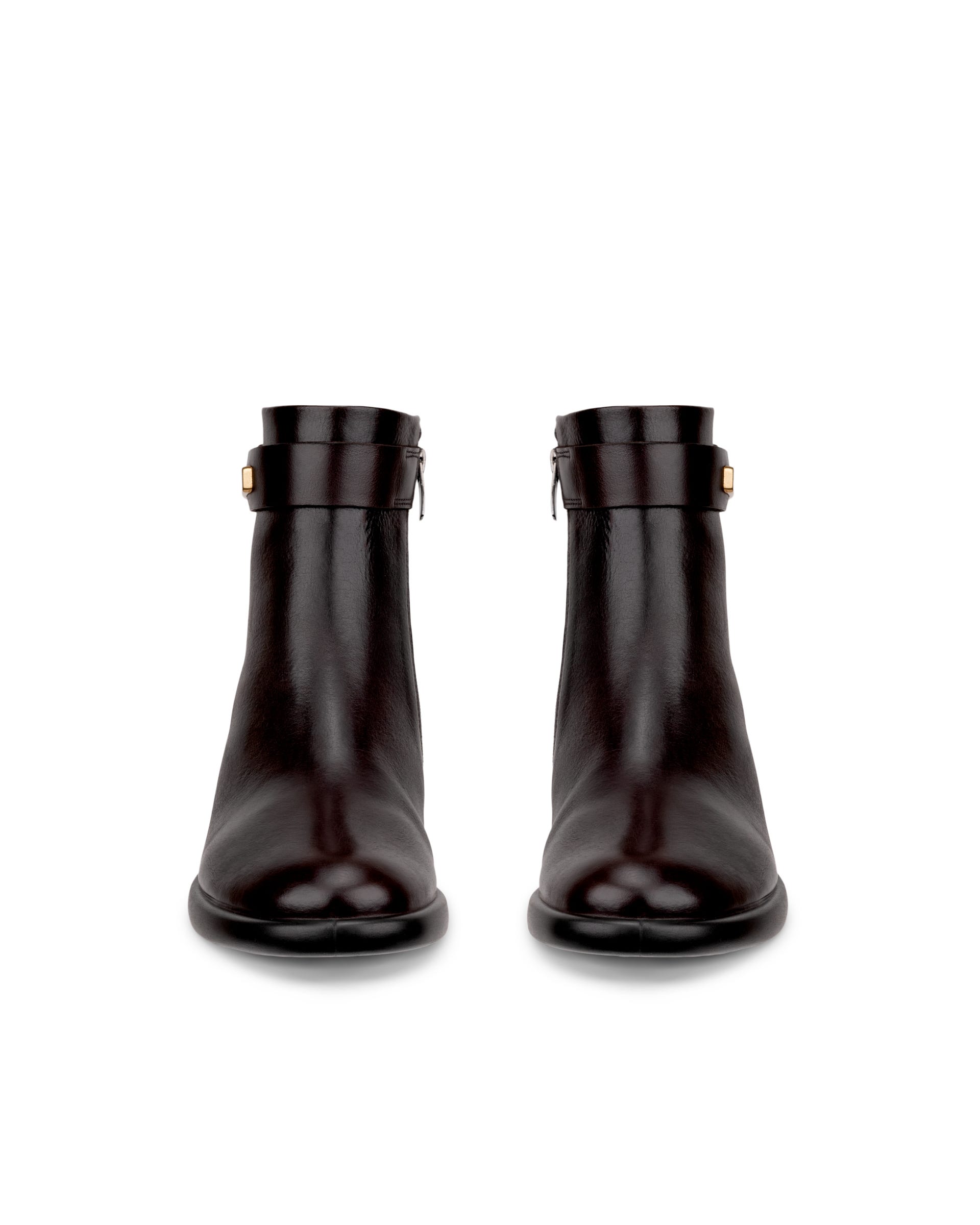 ECCO Sculpted LX 35 ウィメンズ レザーアンクルブーツ - ブラウン - Front pair