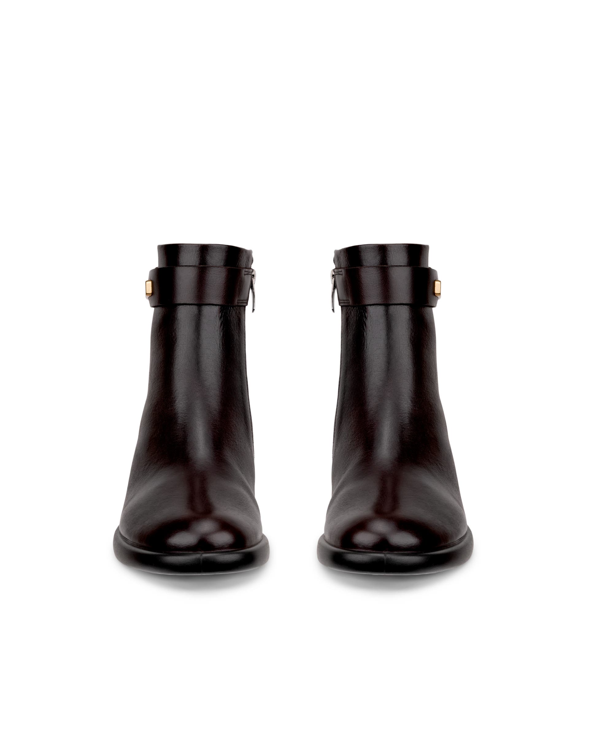 ECCO Sculpted LX 35 ウィメンズ レザーアンクルブーツ - ブラウン - Front pair