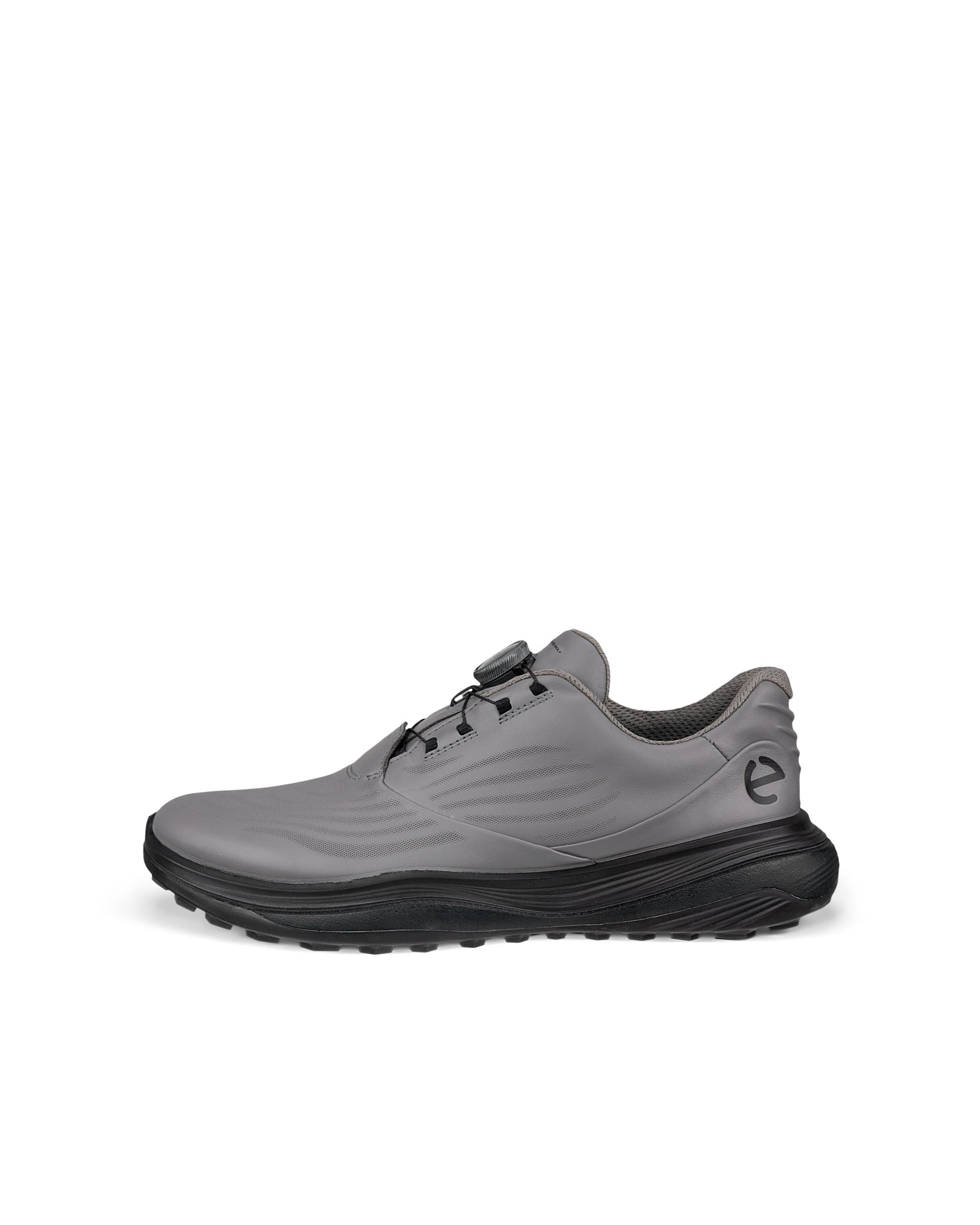 Men's ECCO® Golf LT1 Leather Waterproof Shoe - Grey - Outside