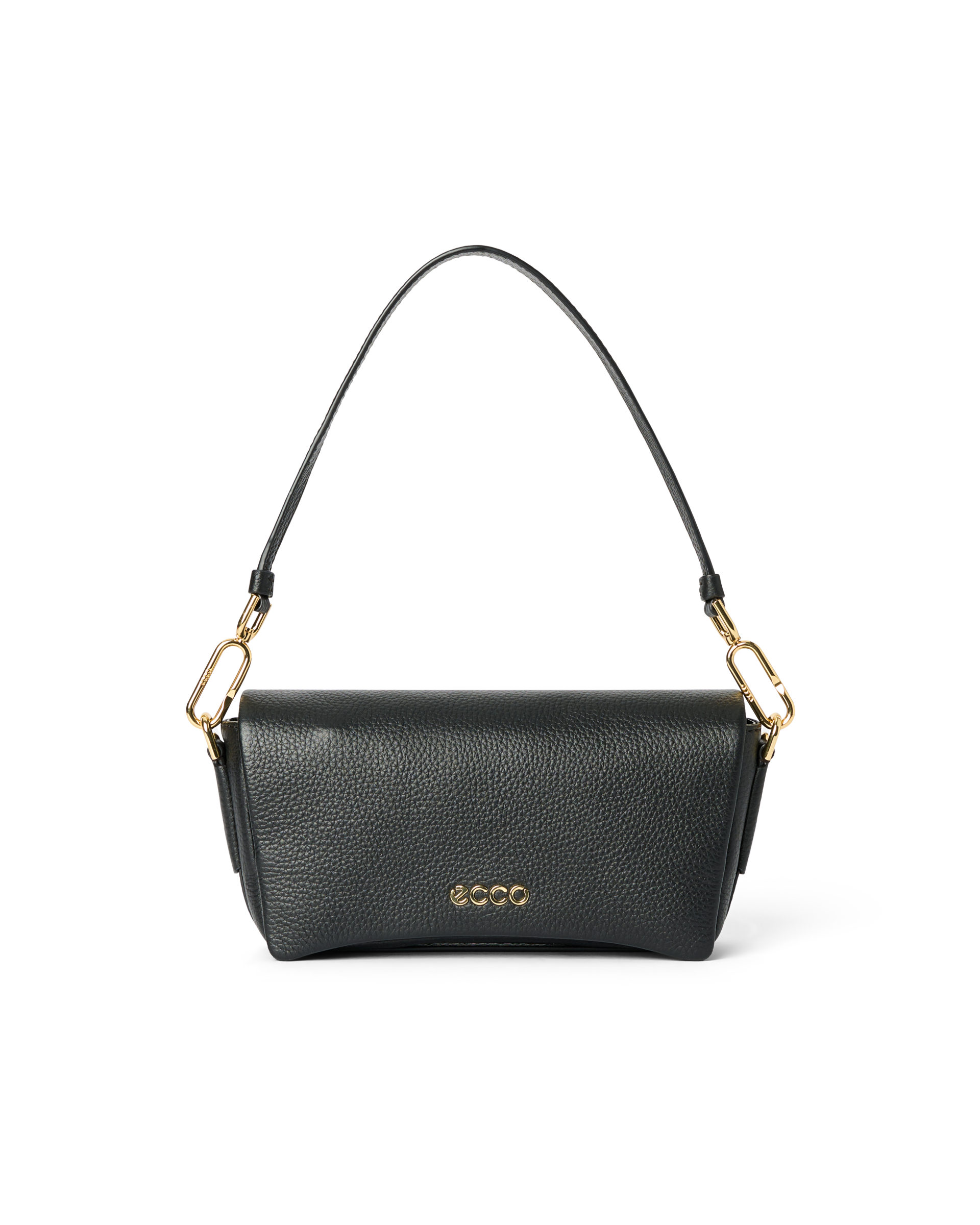 ECCO Pinch Soft Pebbled レザークロスボディバッグ | ブラック ECCO Pinch Soft Pebbled レザークロスボディバッグ | ブラック
