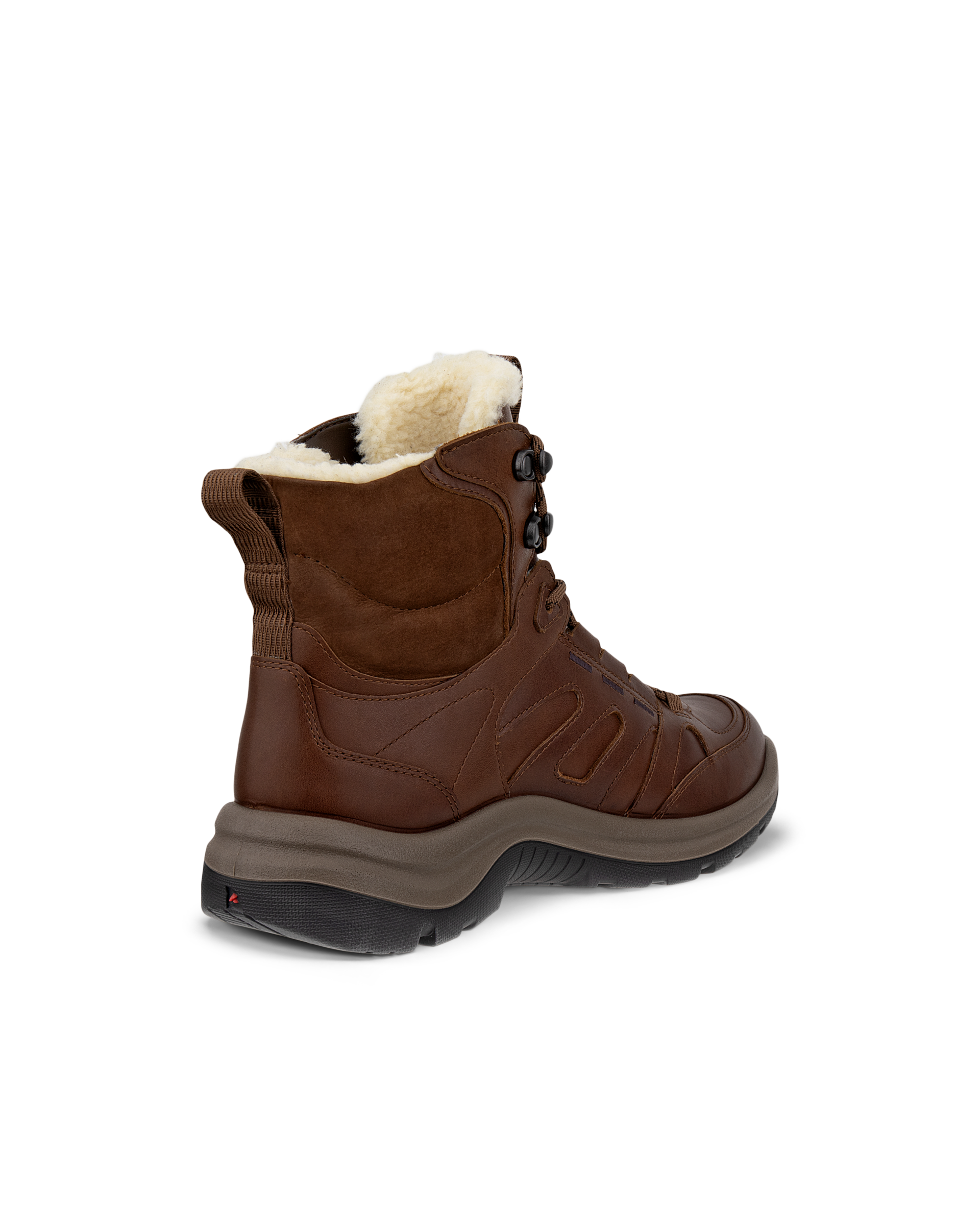 Women's ECCO® Offroad Leather Waterproof Mid-Cut Outdoor Boot - Brown - Back