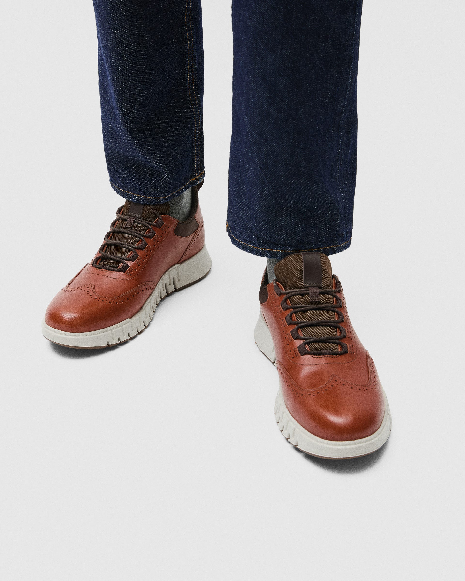 Men's ECCO® Gruuv Studio Leather Gore-Tex Hybrid Wingtip Derby Sneaker