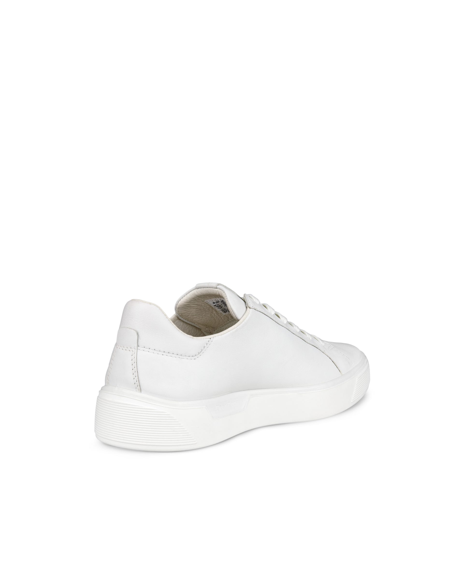 Women's ECCO® Street Tray Leather Trainer - White - Back