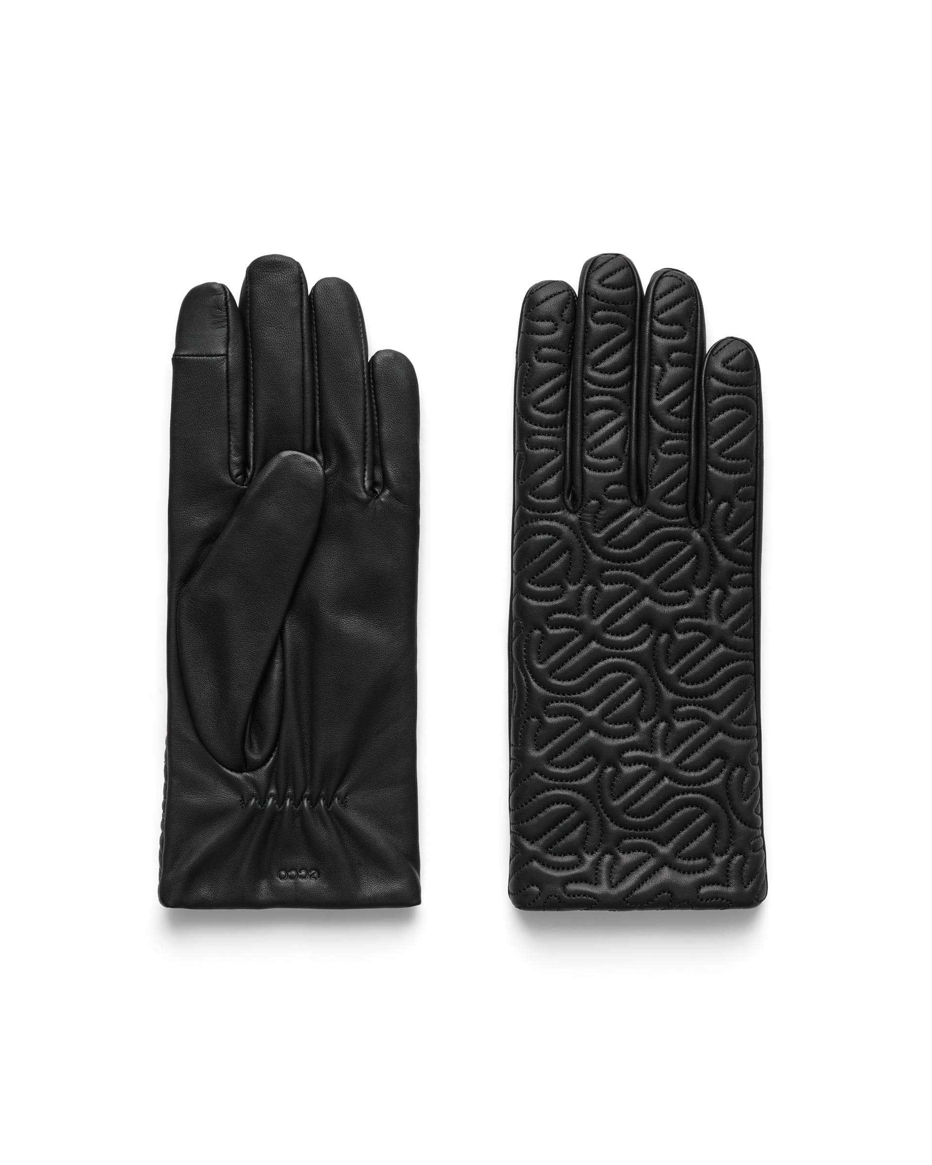 ECCO Gloves Stitched メンズ レザーグローブ | ブラック