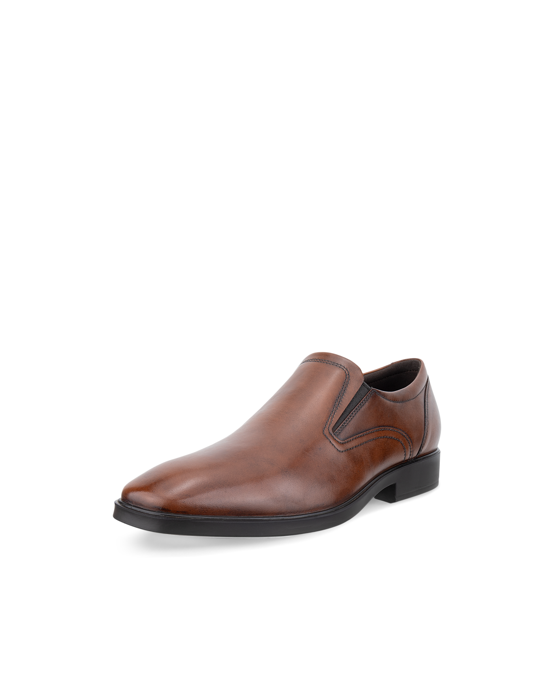 ECCO® Metropole Milan chaussures sans lacet en cuir pour homme - Marron - Main
