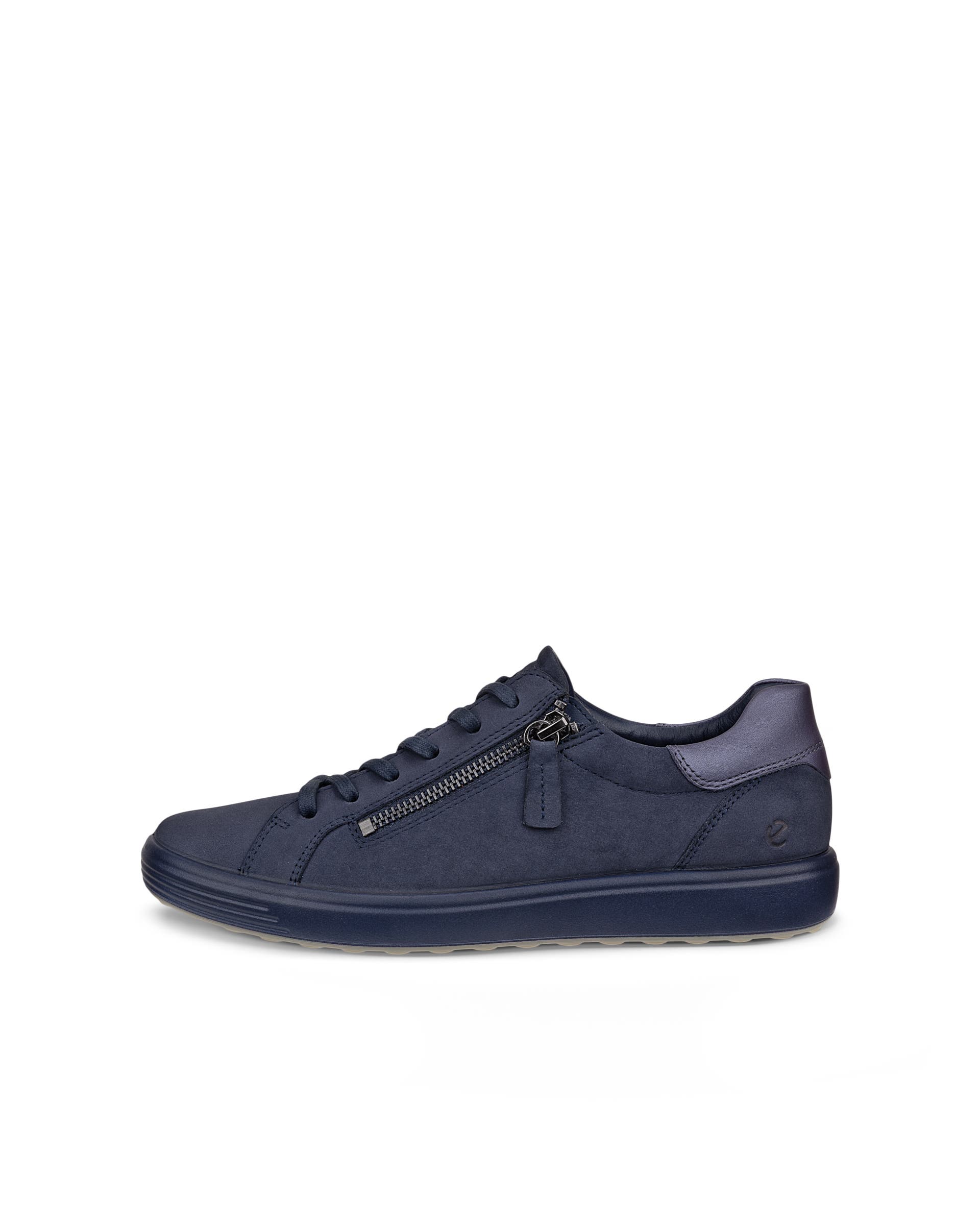 ECCO® SOFT 7 dames nubuck sneaker - Blauw - Outside