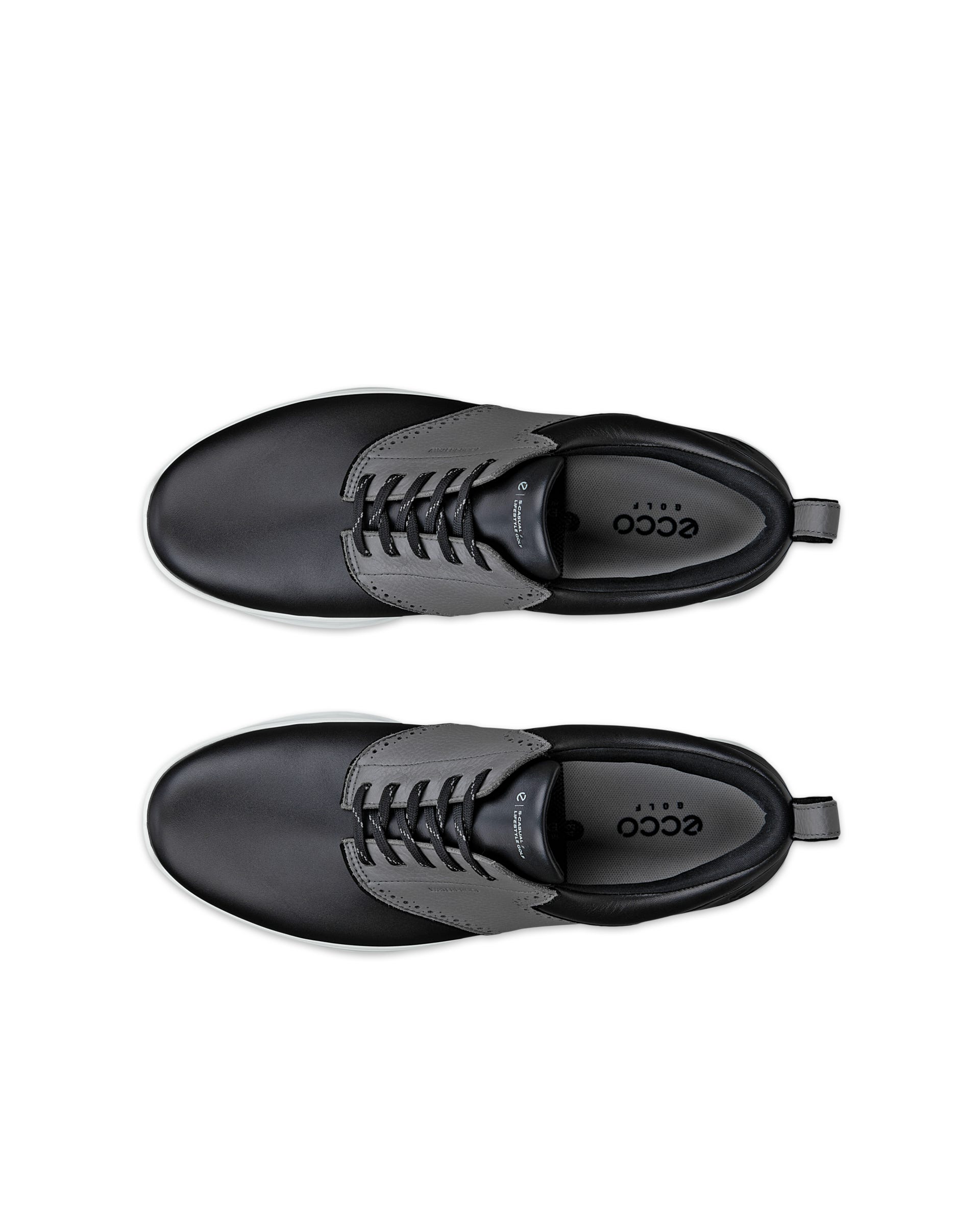 ECCO® GOLF S-CASUAL Herren Wasserdichte Golfschuh aus Leder - Schwarz - Top left pair