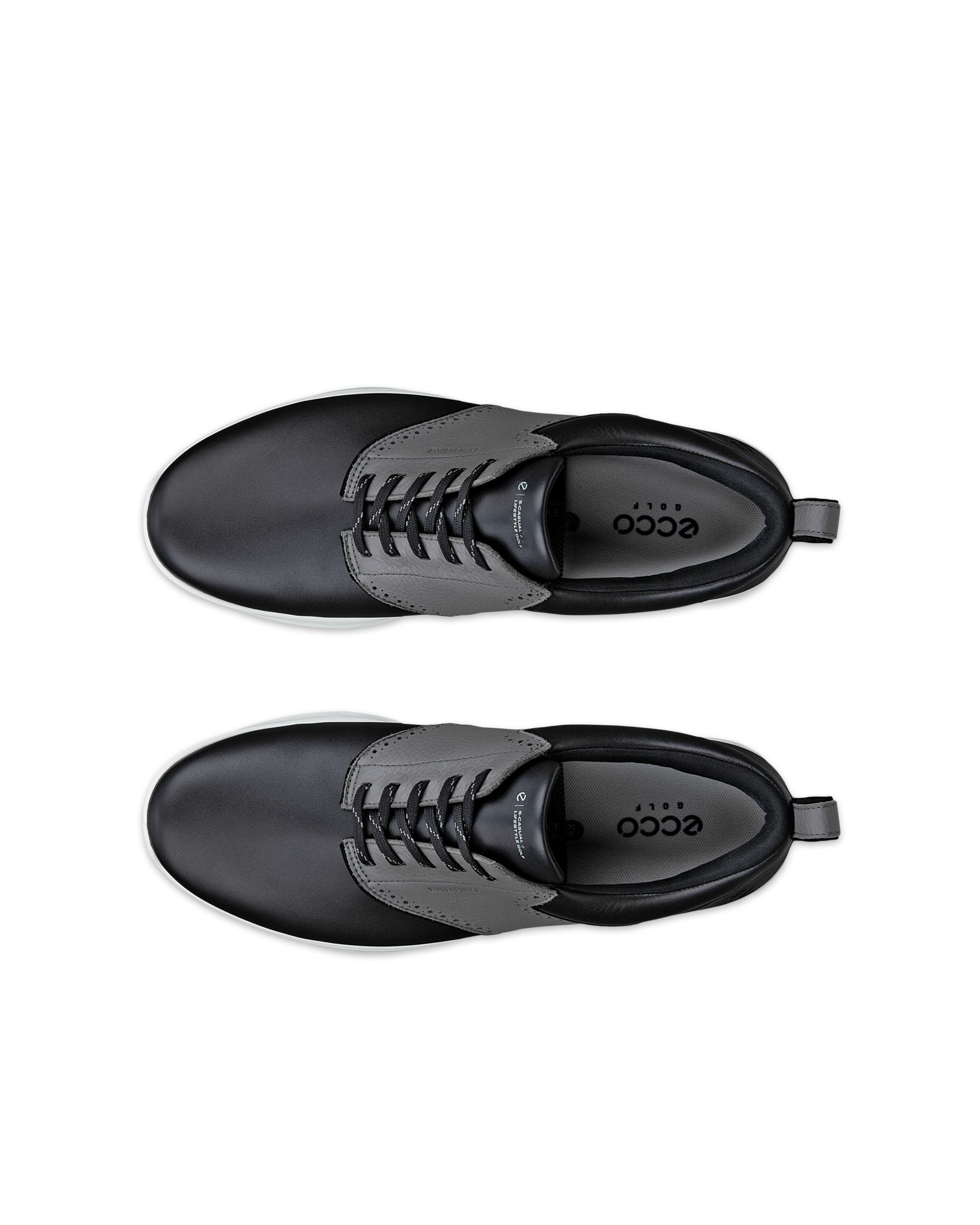 ECCO® GOLF S-CASUAL Herren Wasserdichte Golfschuh aus Leder - Schwarz - Top left pair