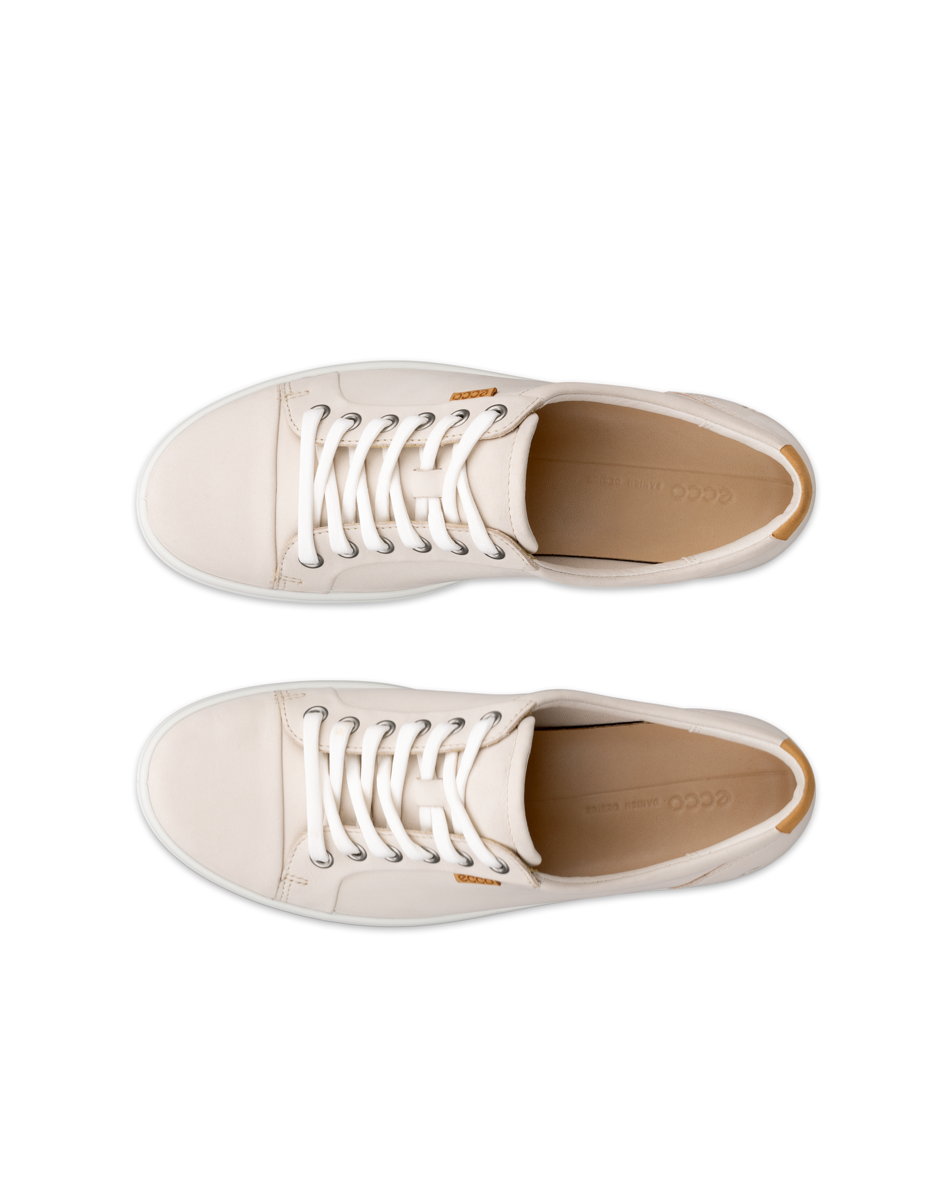 Women's ECCO® Soft Leather Sneaker Beige - Main Image