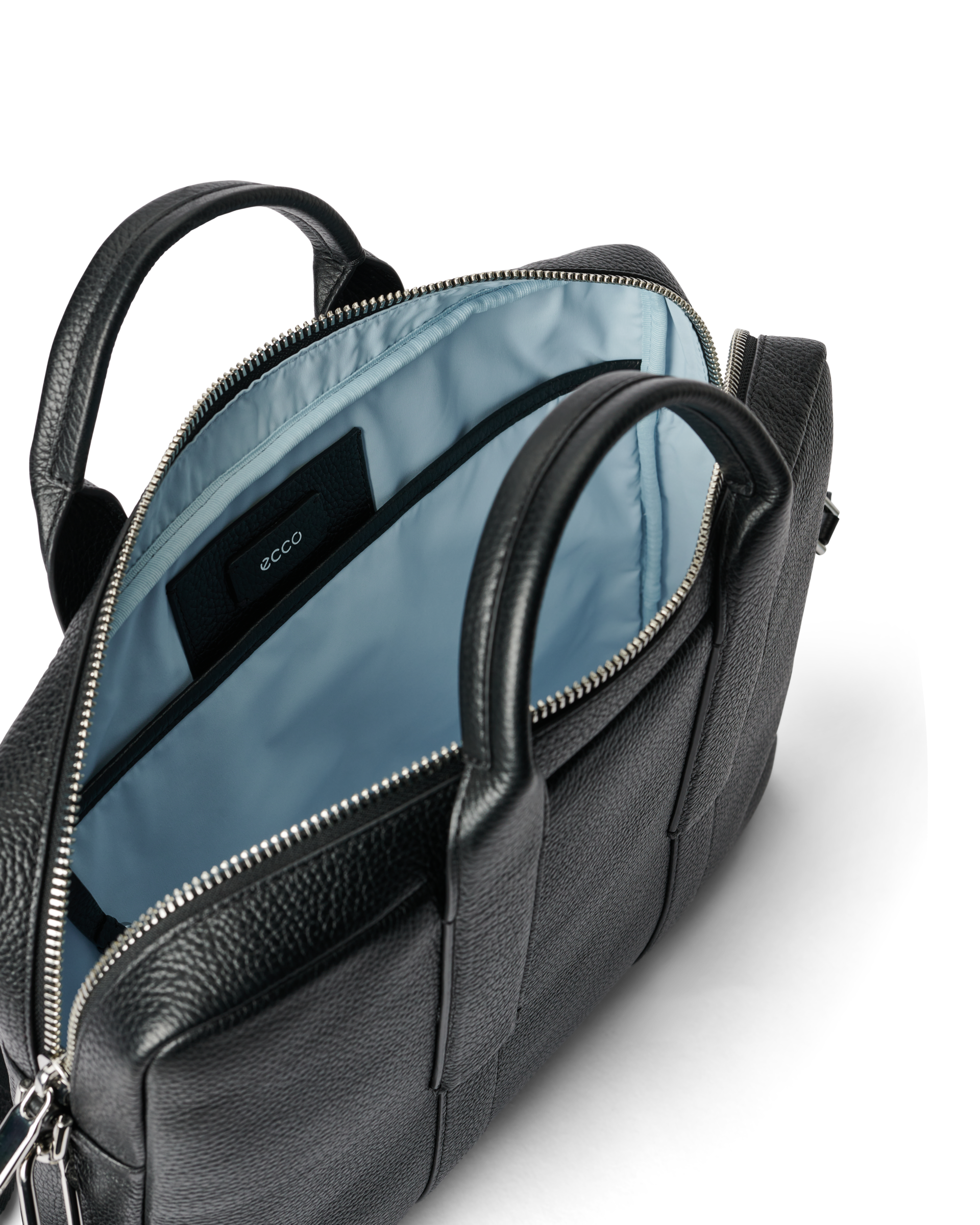 ecco 黒 本革　ビジネスバッグ ECCO Laptop Bag Pebbled レザーラップトップバッグ | ブラック