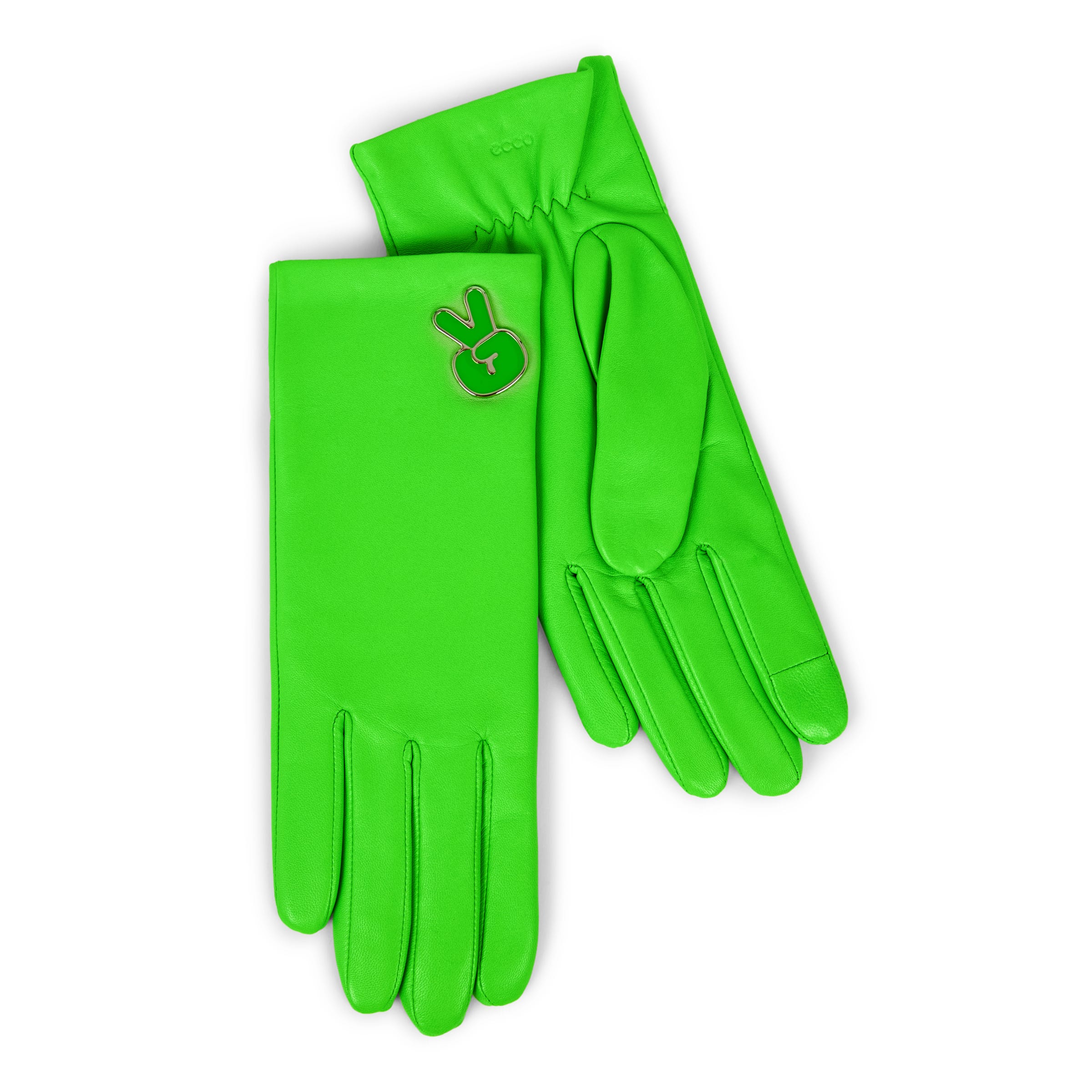 ECCO Gloves Cool ウィメンズ レザーグローブ - グリーン - Main