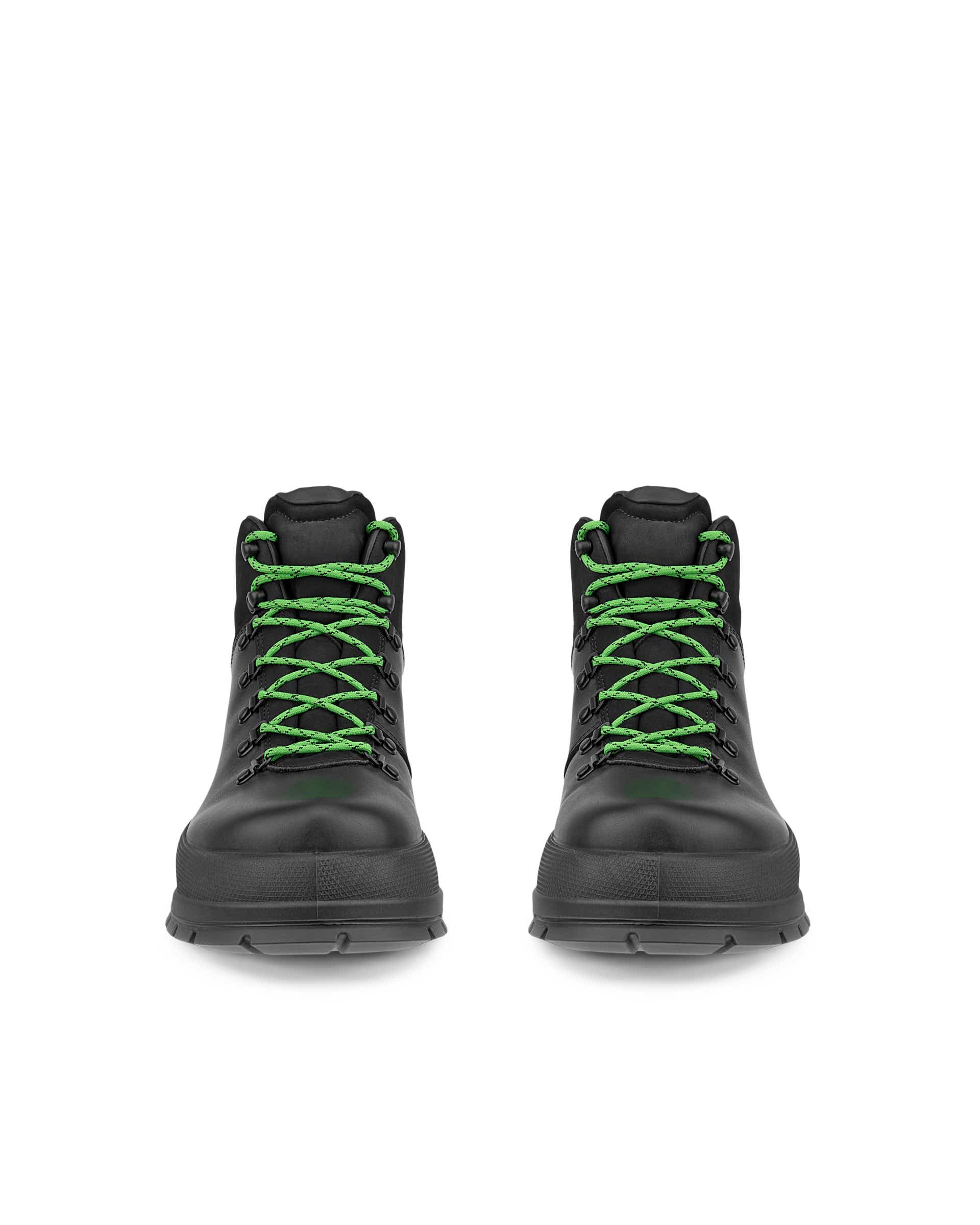 ECCO Track 30 メンズ レザーウォータープルーフレースアップブーツ - ブラック - Front pair