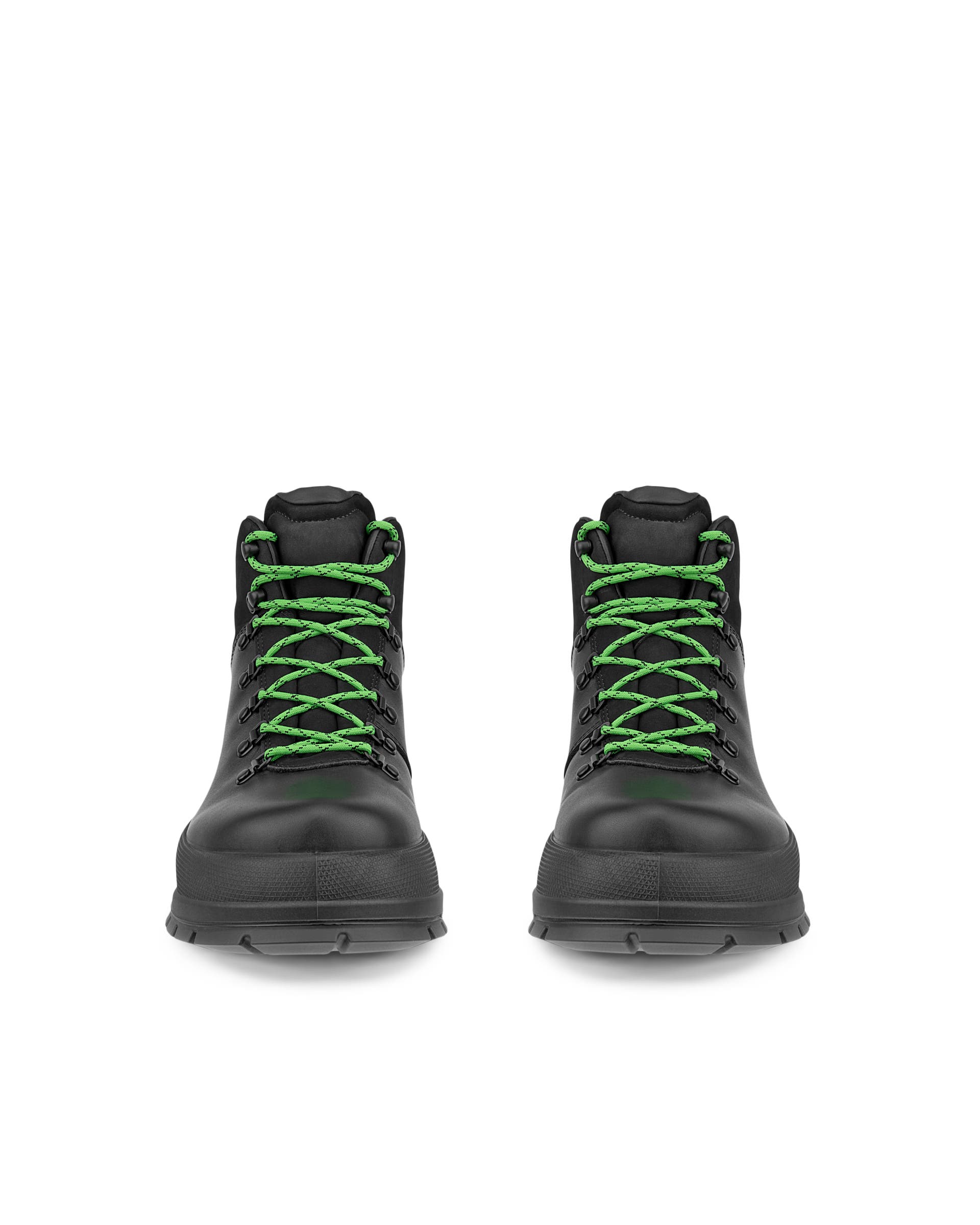 ECCO Track 30 メンズ レザーウォータープルーフレースアップブーツ - ブラック - Front pair