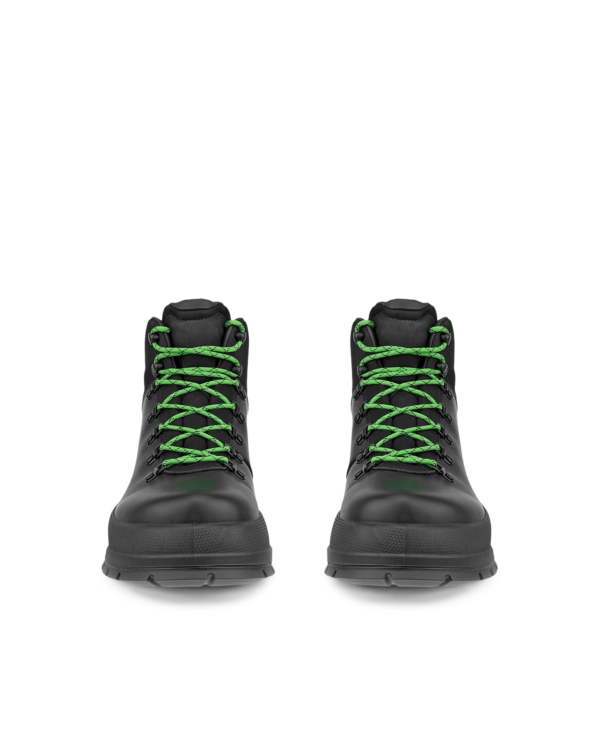 ECCO Track 30 メンズ レザーウォータープルーフレースアップブーツ - ブラック - Front pair