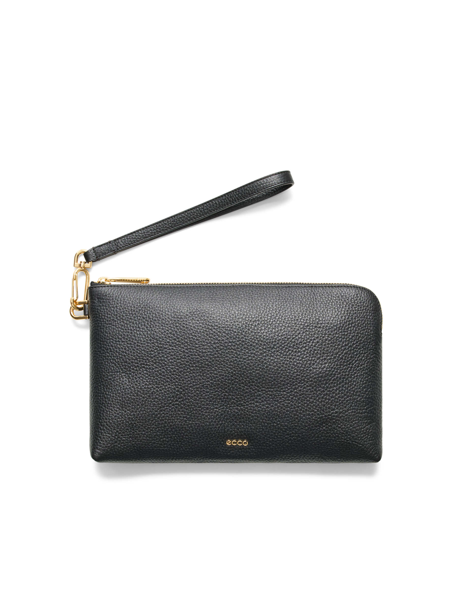 ECCO Wristlet Large Soft Pebbled レザークラッチバッグ | ブラック ECCO Wristlet Large Soft Pebbled レザークラッチバッグ | ブラック