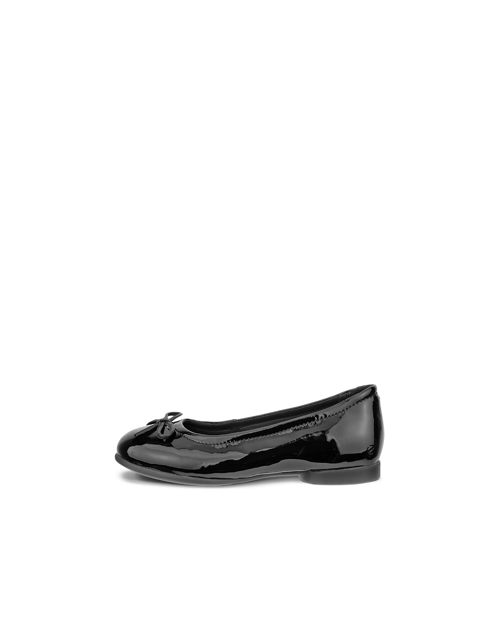 Kids' ECCO® Anine Patent Leather Ballerina - Black - Outside