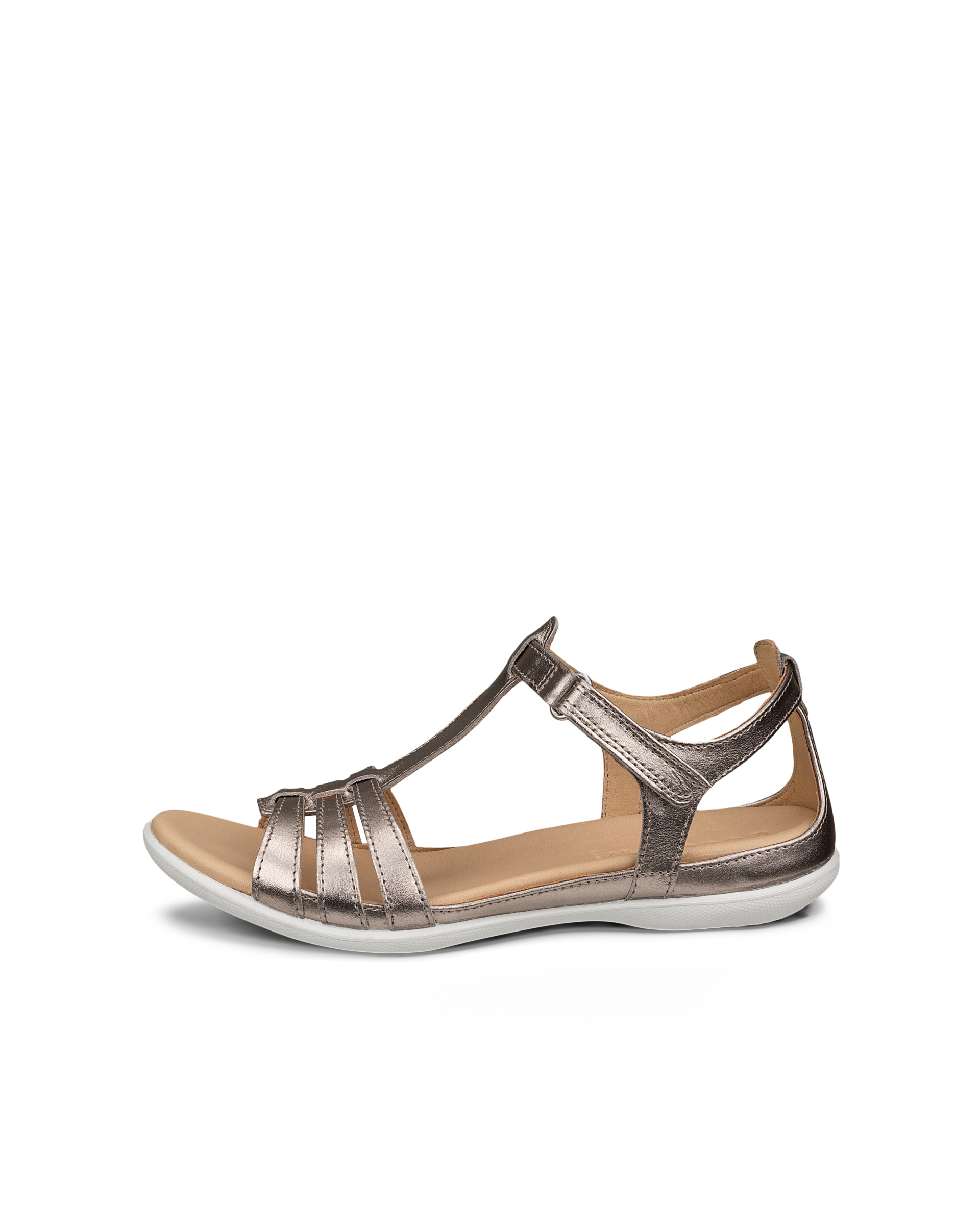 ECCO FLASH - Women's Leather Flat Sandal - Gold - 40