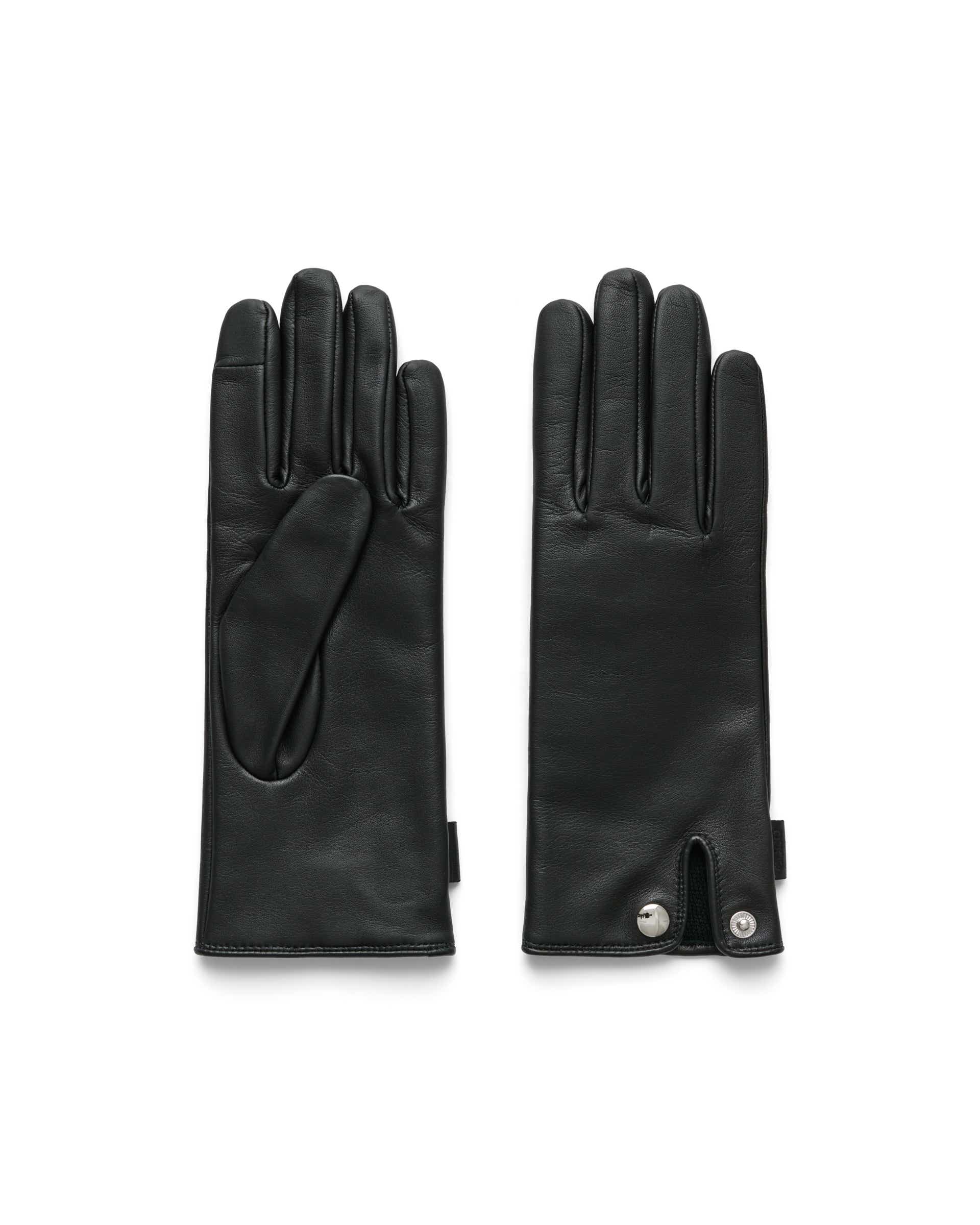 Women's ECCO® Leather Gloves - Black - Main