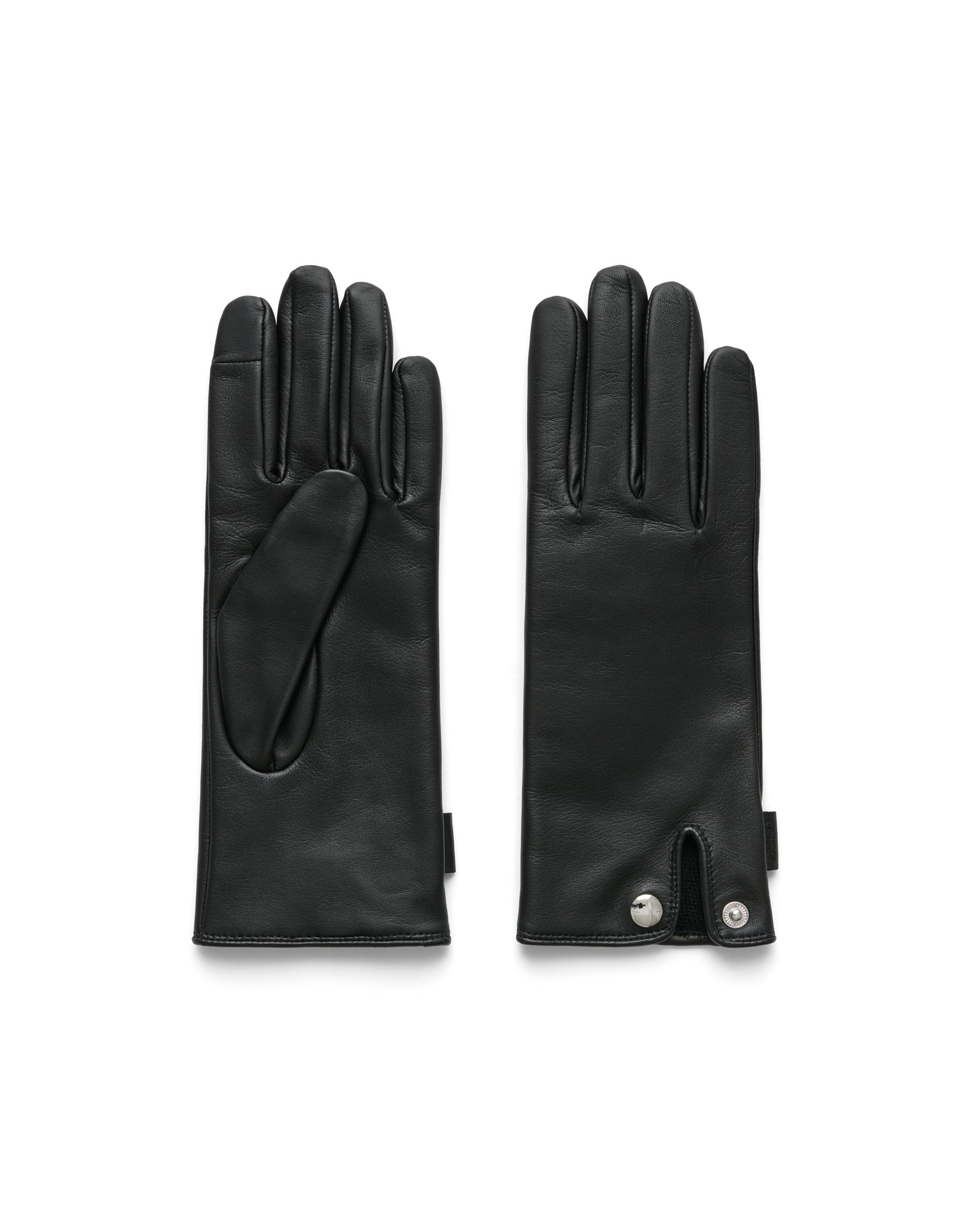 Women's ECCO® Leather Gloves - Black - Main