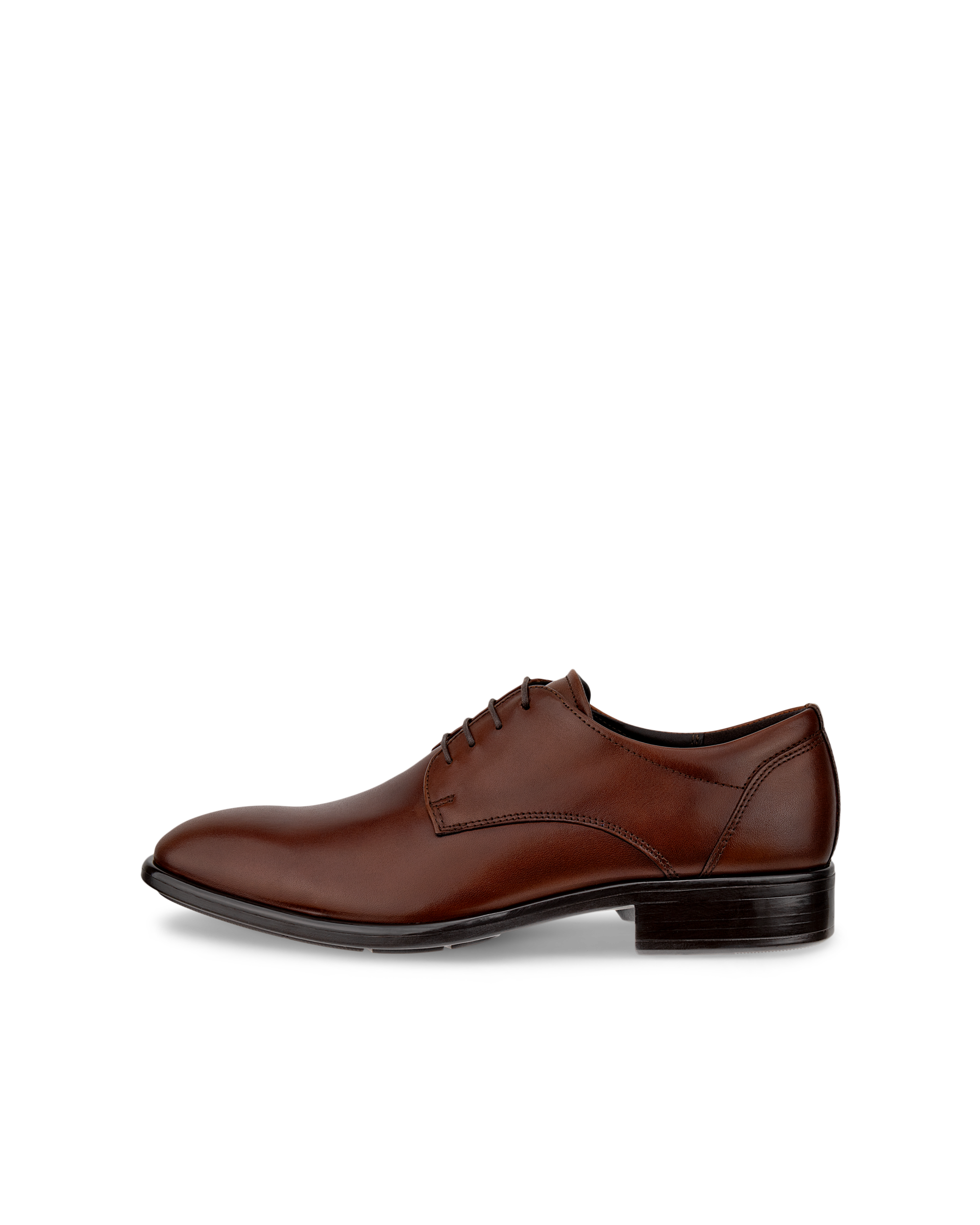 Men's ECCO® Citytray Leather Derby Shoe - Brown - Outside