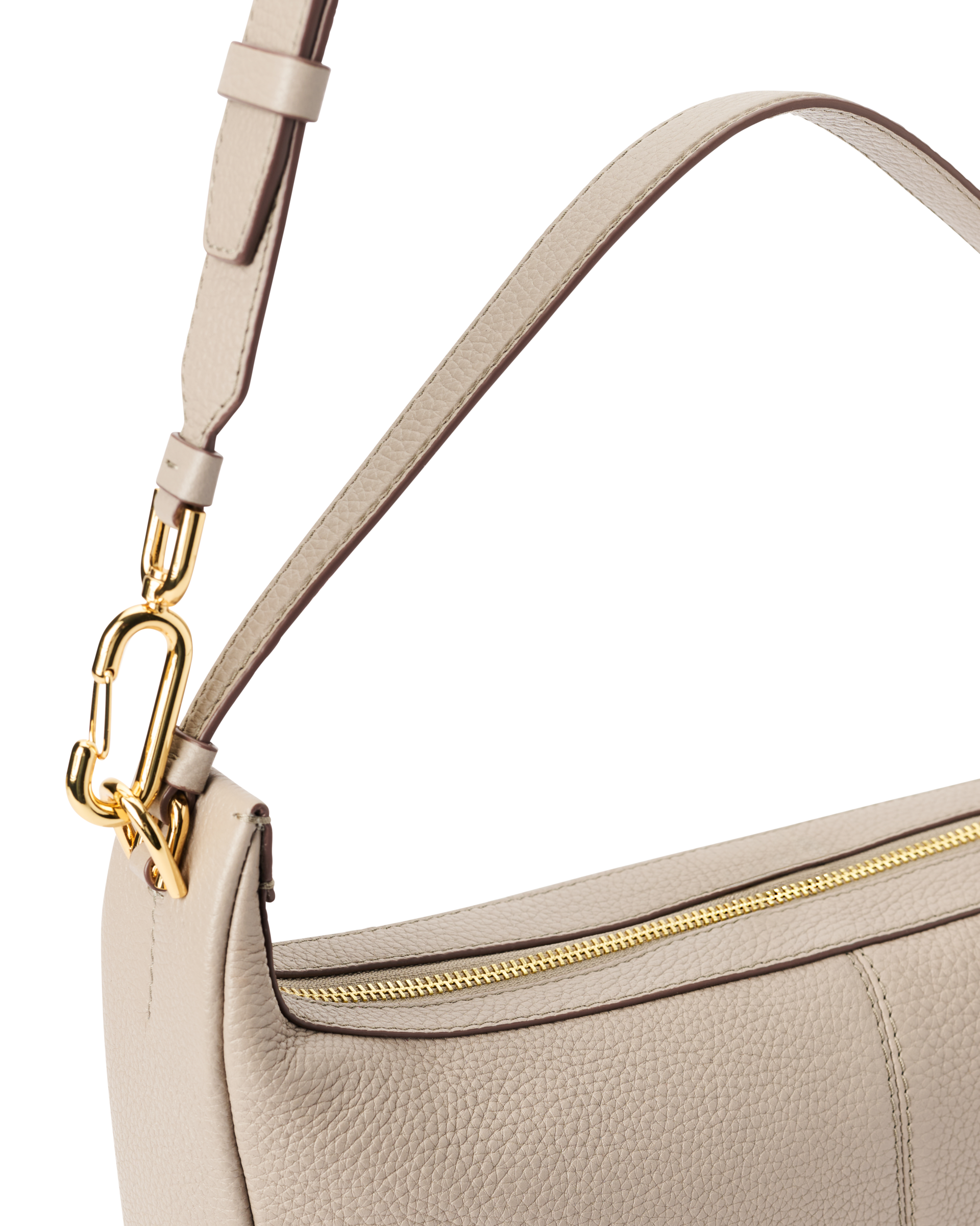 ECCO® Small Hobo Leather Shoulder Crossbody Bag Beige