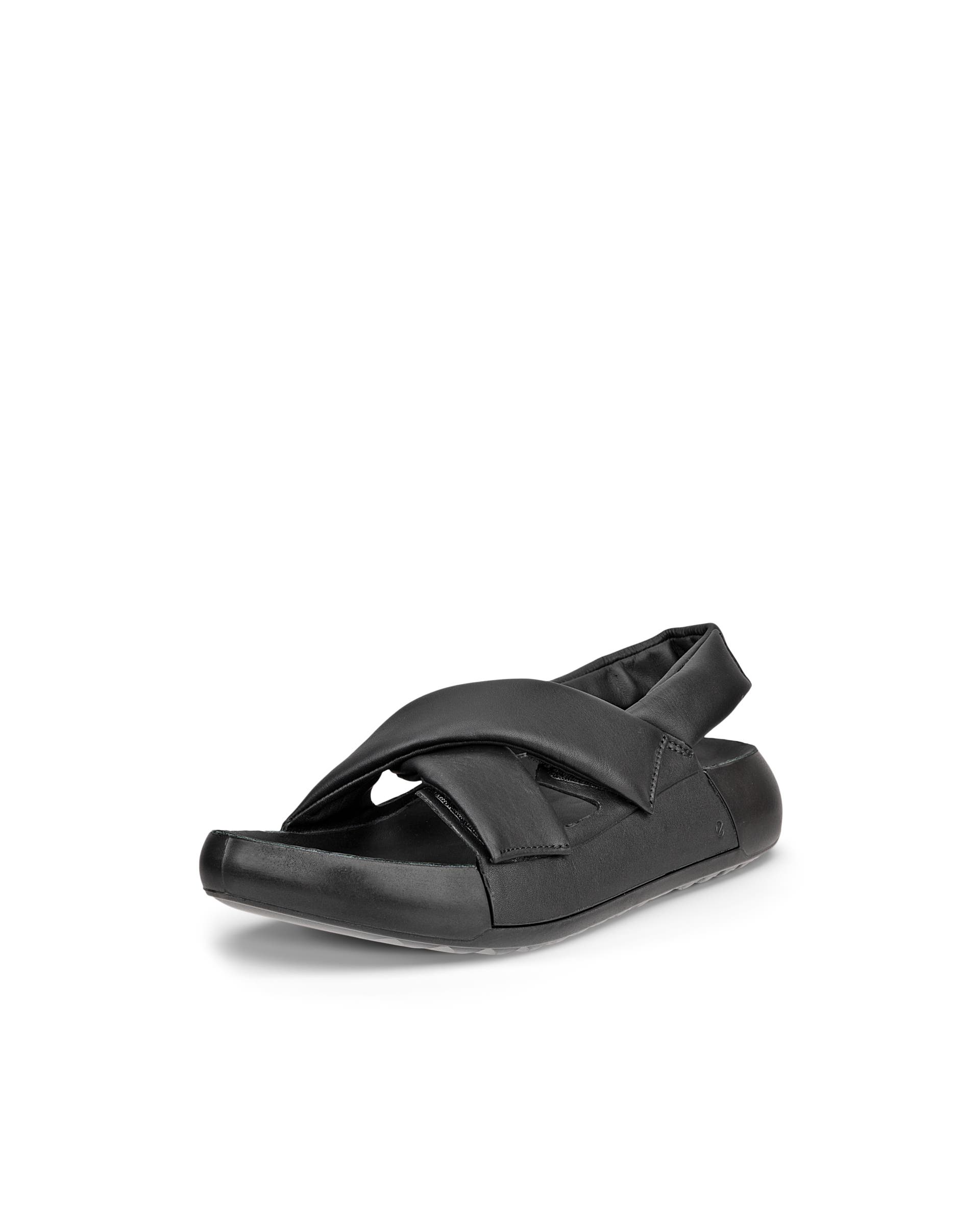 Women's ECCO® Cozmo PF Leather Sandal - Black - Main