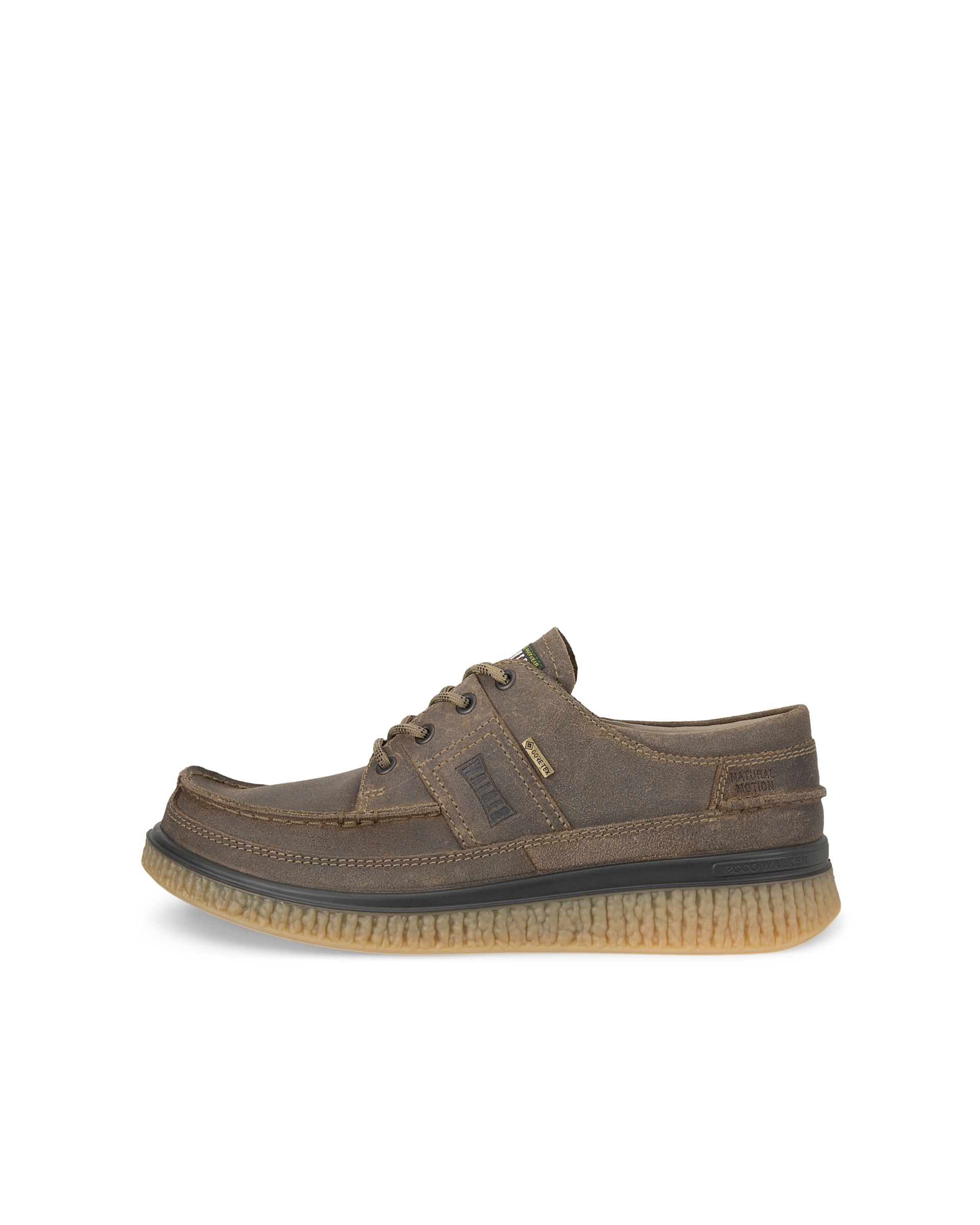 ECCO WALKER 3.0 - Men's Suede Moc-Toe Shoe - Brown - 45- Gore-Tex