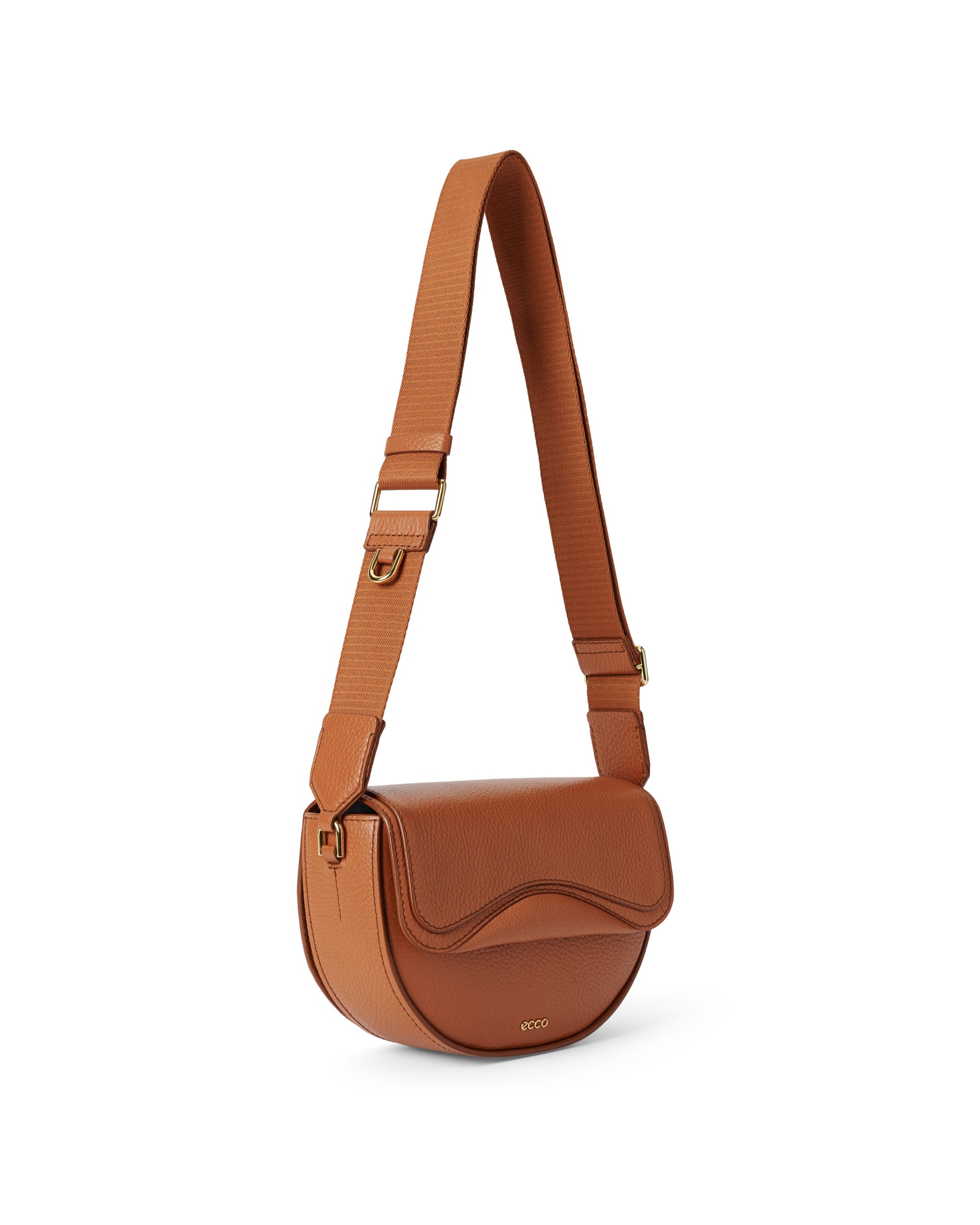 ECCO® Saddle Leather Crossbody Bag Brown
