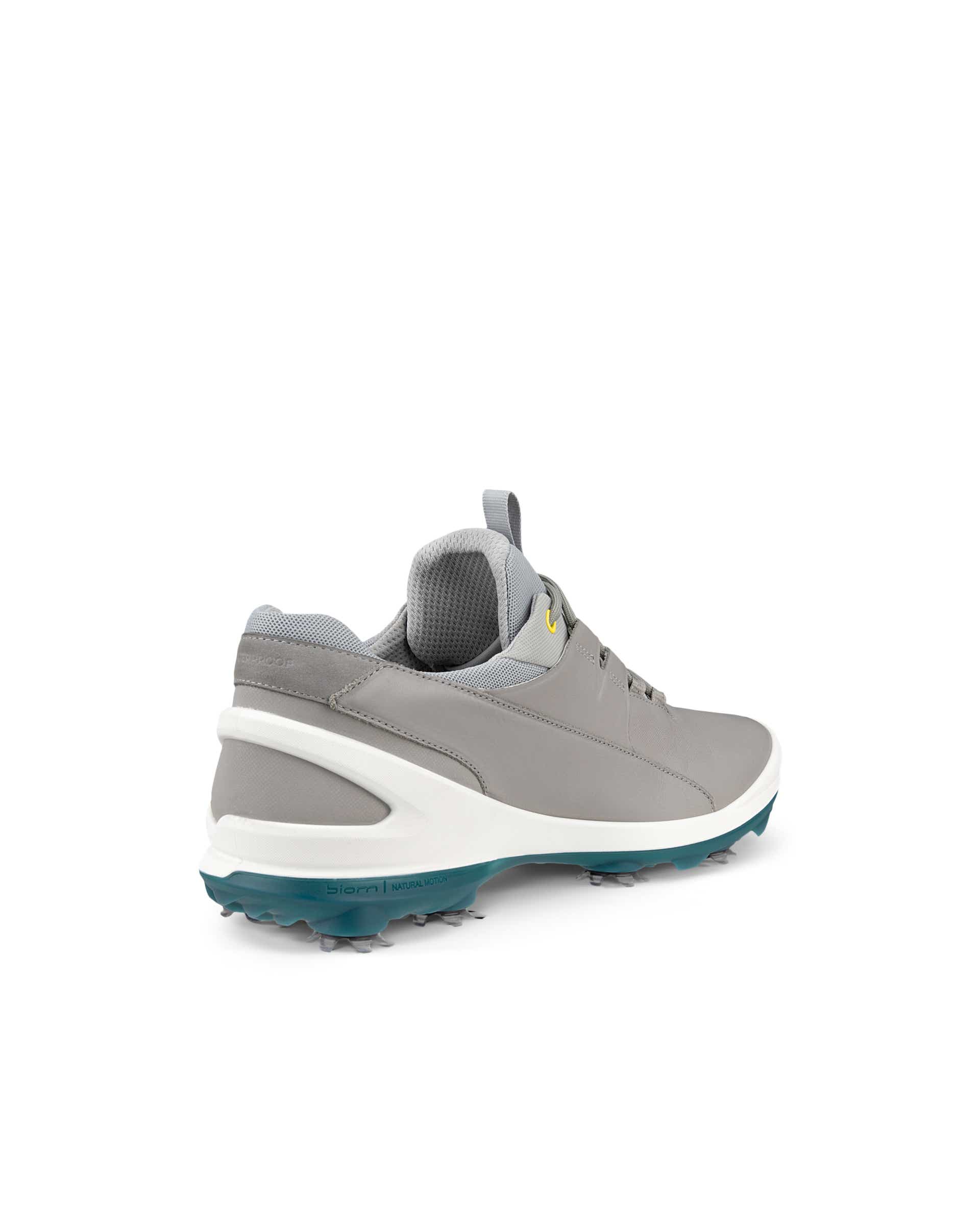 Men's ECCO® Golf Biom Tour Leather Waterproof Spikes Golf Shoe - Gray - Back