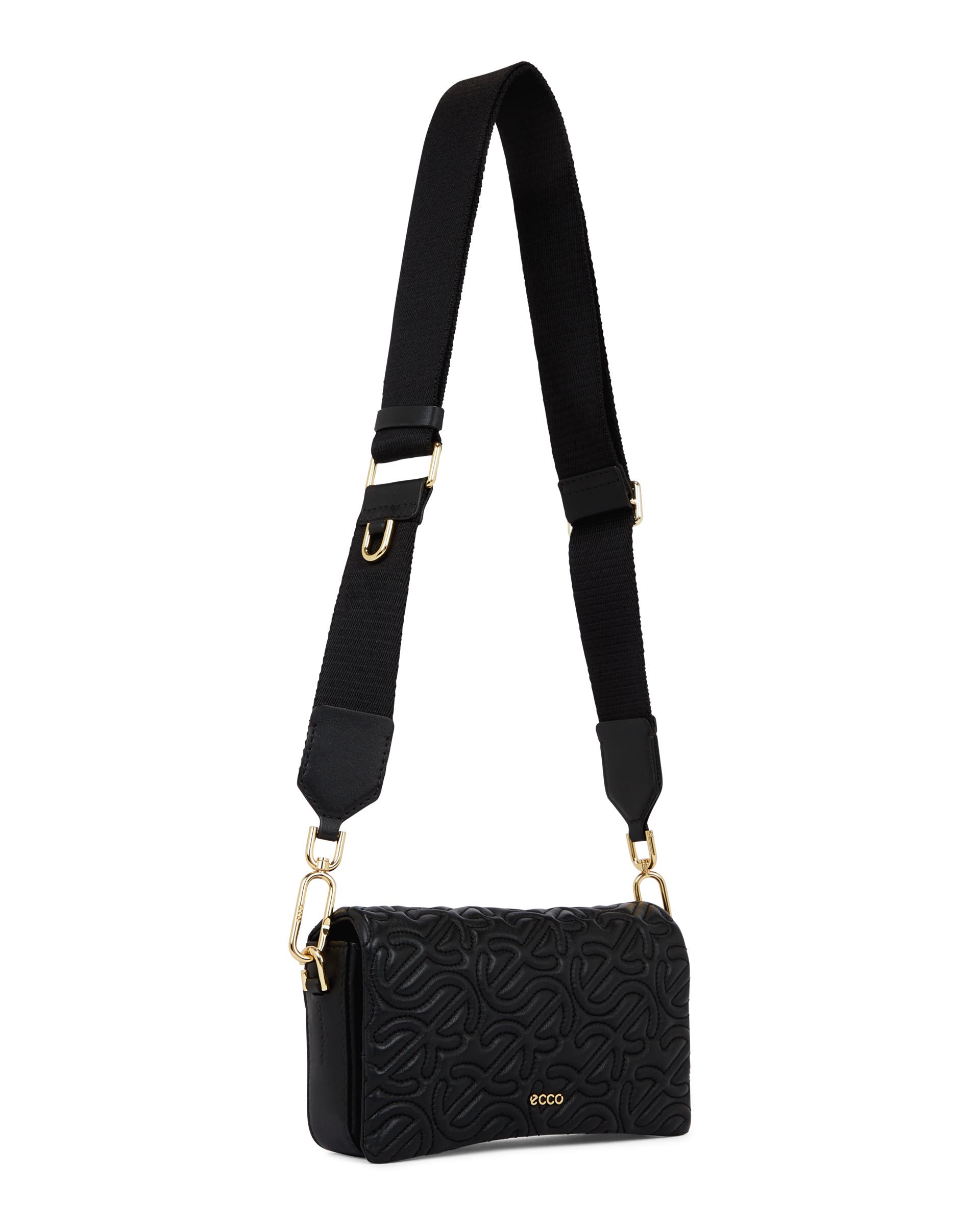 ECCO PINCH BAG S QUILTED WAVE レザークロスボディバッグ - ブラック - Main