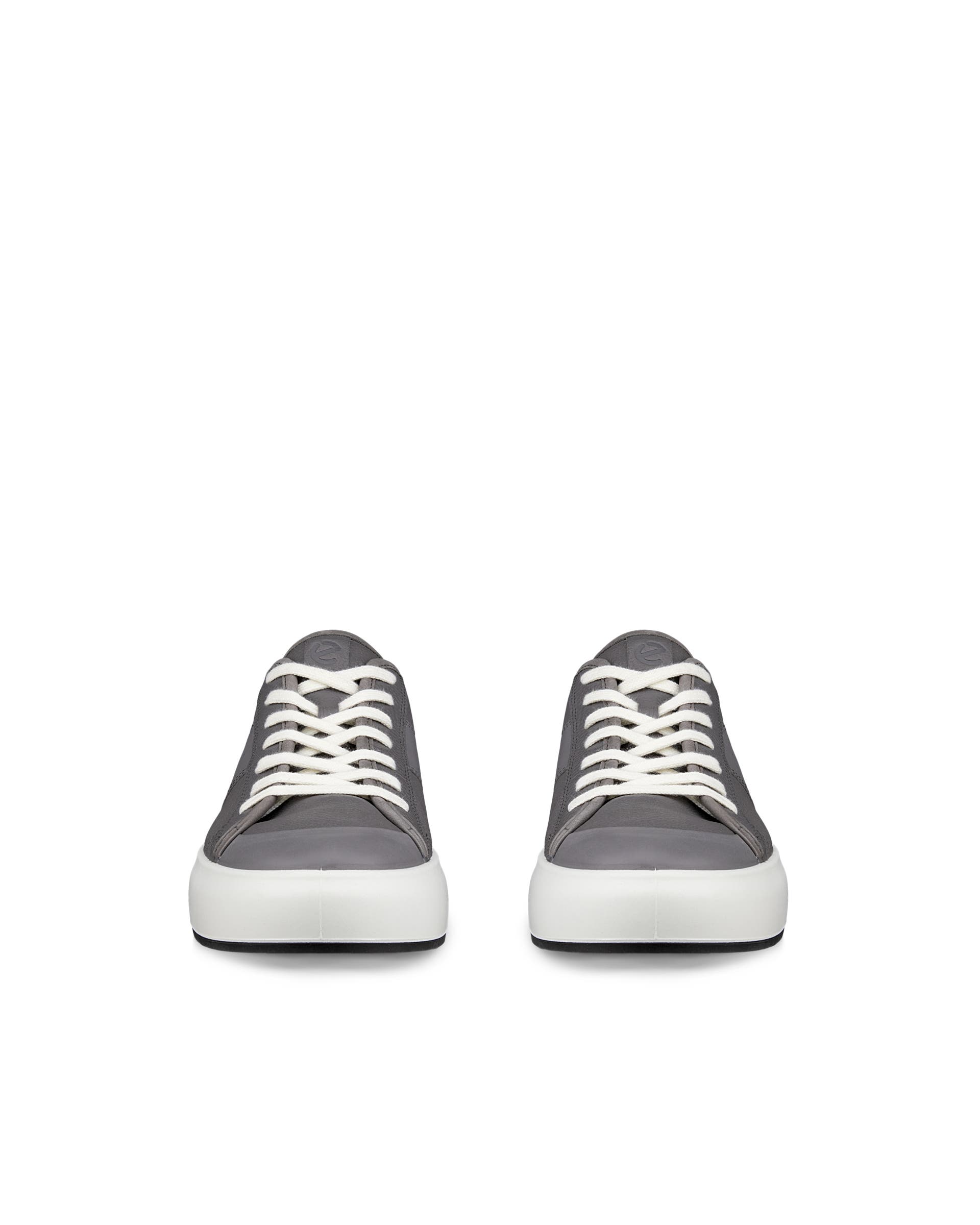 ECCO STREET ACE MENS メンズ レザースニーカー - グレー - Front pair