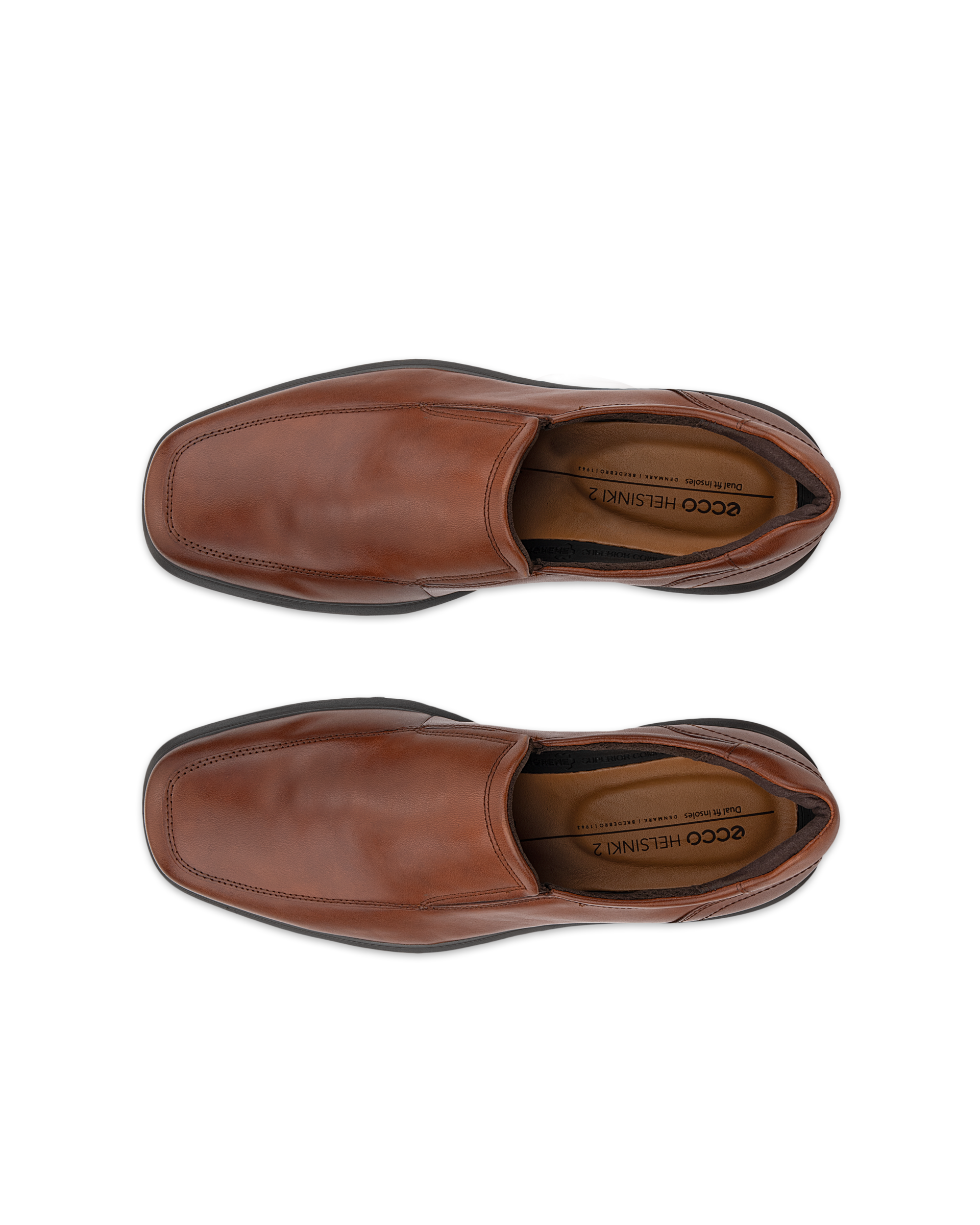 Men's ECCO® Helsinki 2 Leather Slip-On Dress Shoe - Brown - Top left pair