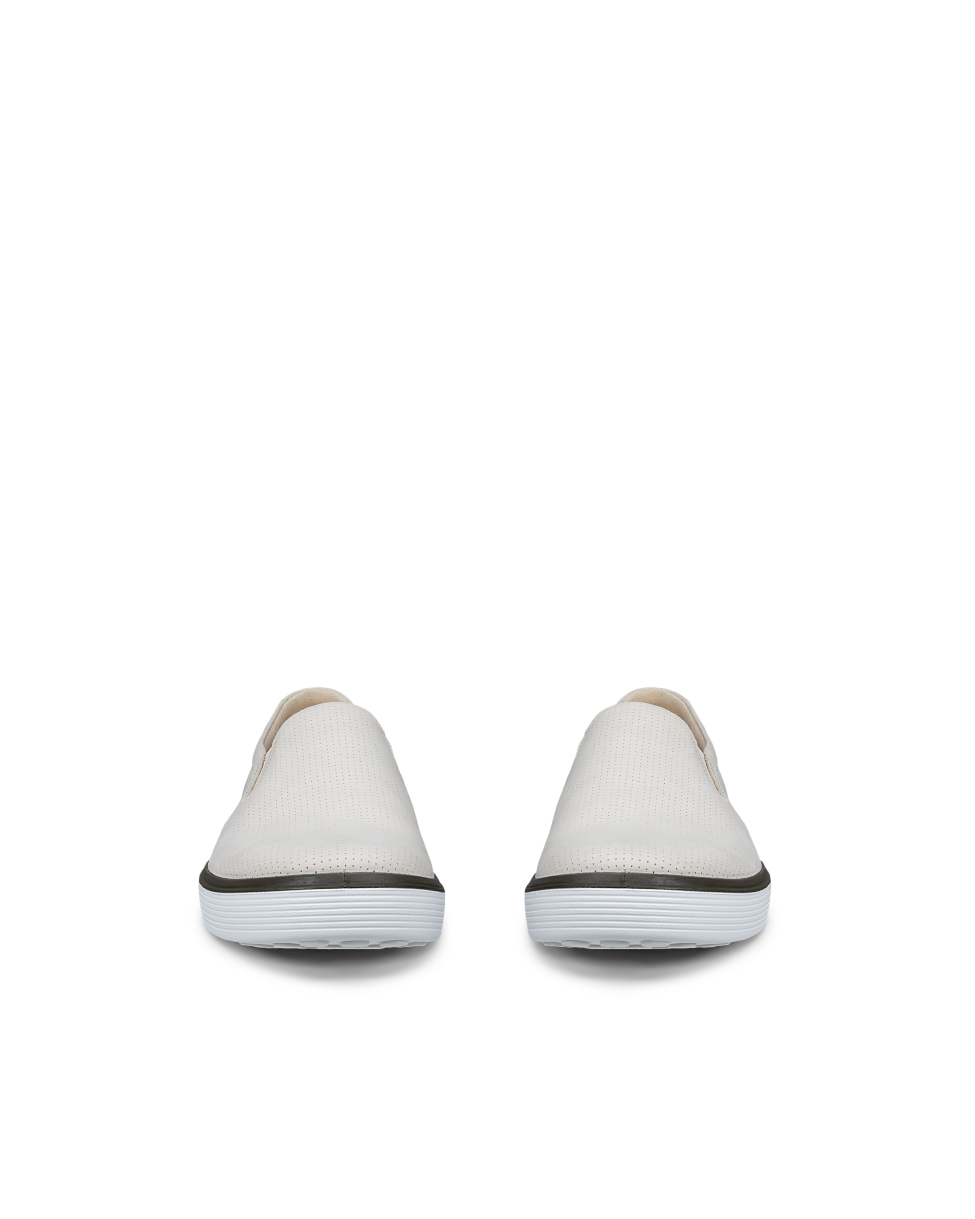 Chaussure à enfiler en nubuck ECCO® Soft 60 pour homme - Beige - Front pair