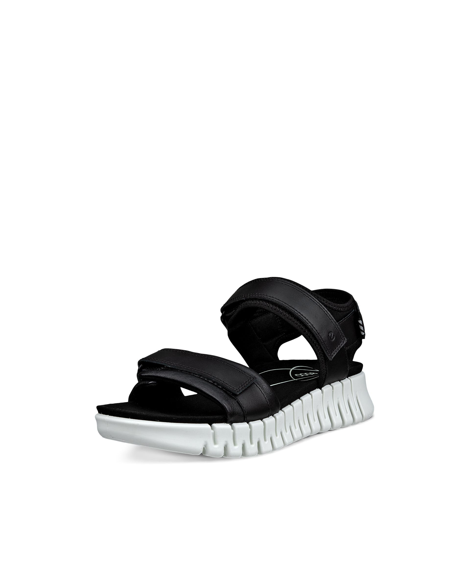 ECCO® Gruuv Sol sandale à talon en cuir pour femme - Noir - Main