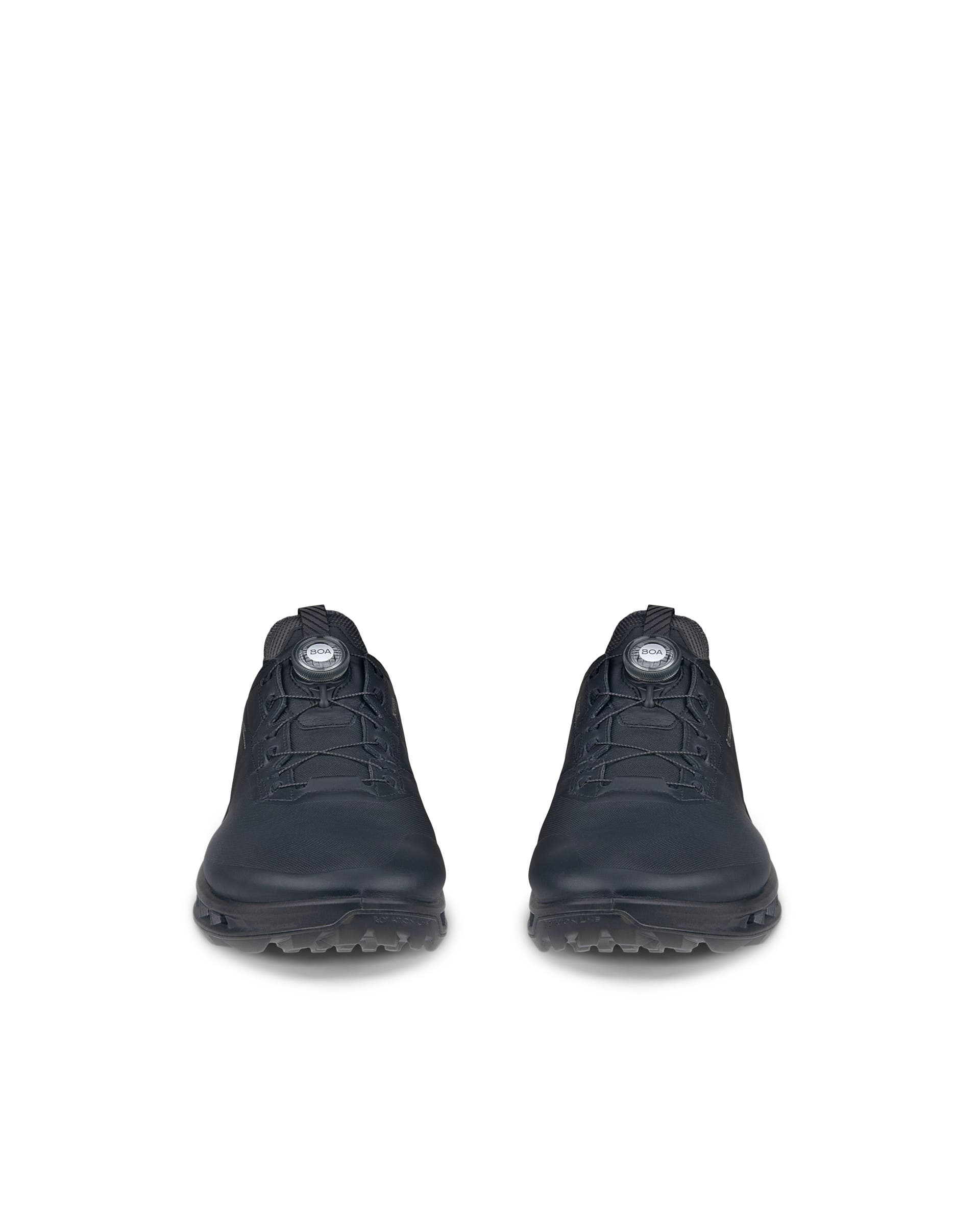 Men's ECCO® Golf Biom C4 Leather Gore-Tex Golf Shoe - Black - Front pair