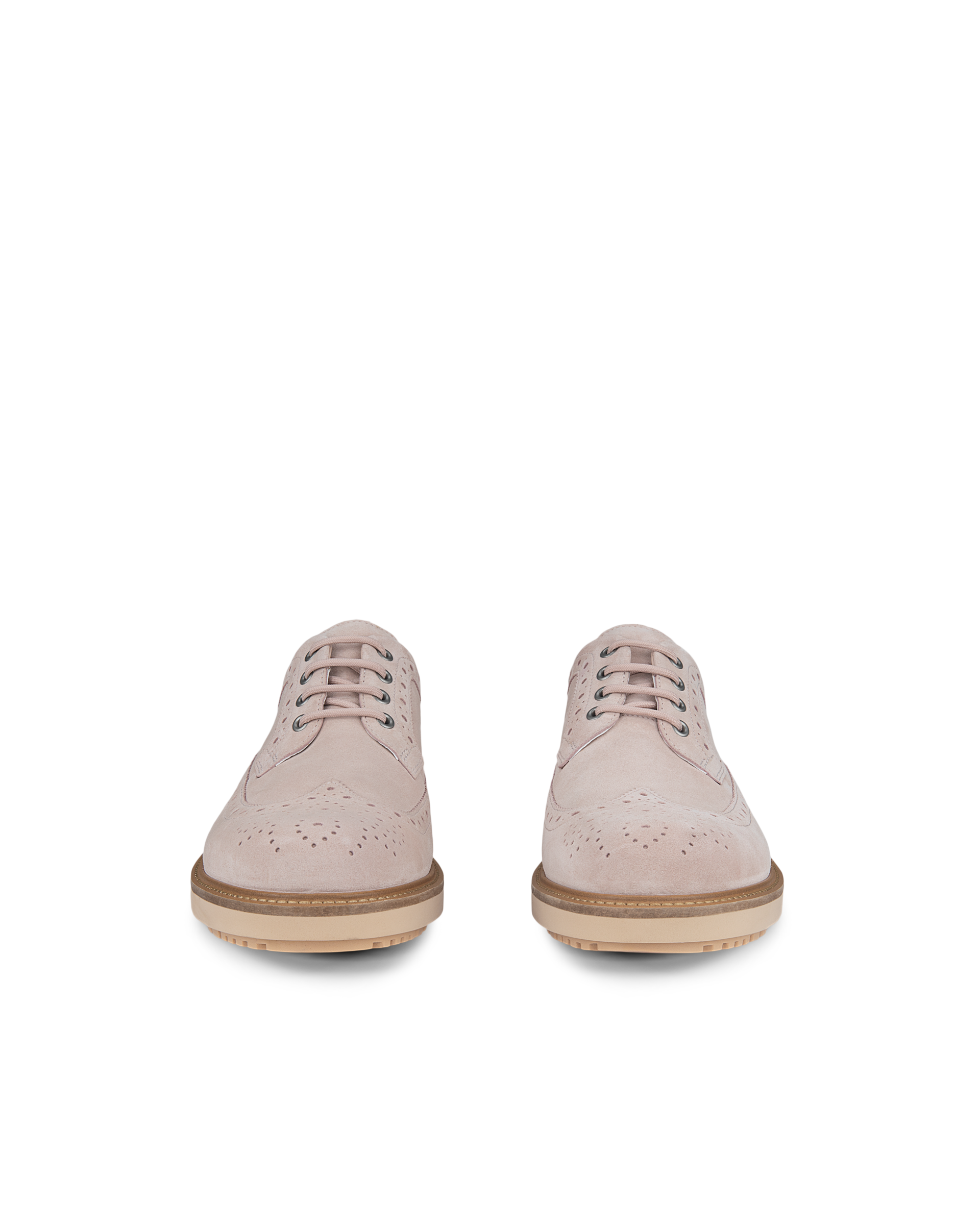 Pánske semišové perforované poltopánky ECCO® Metropole Oslo - Ružová - Front pair