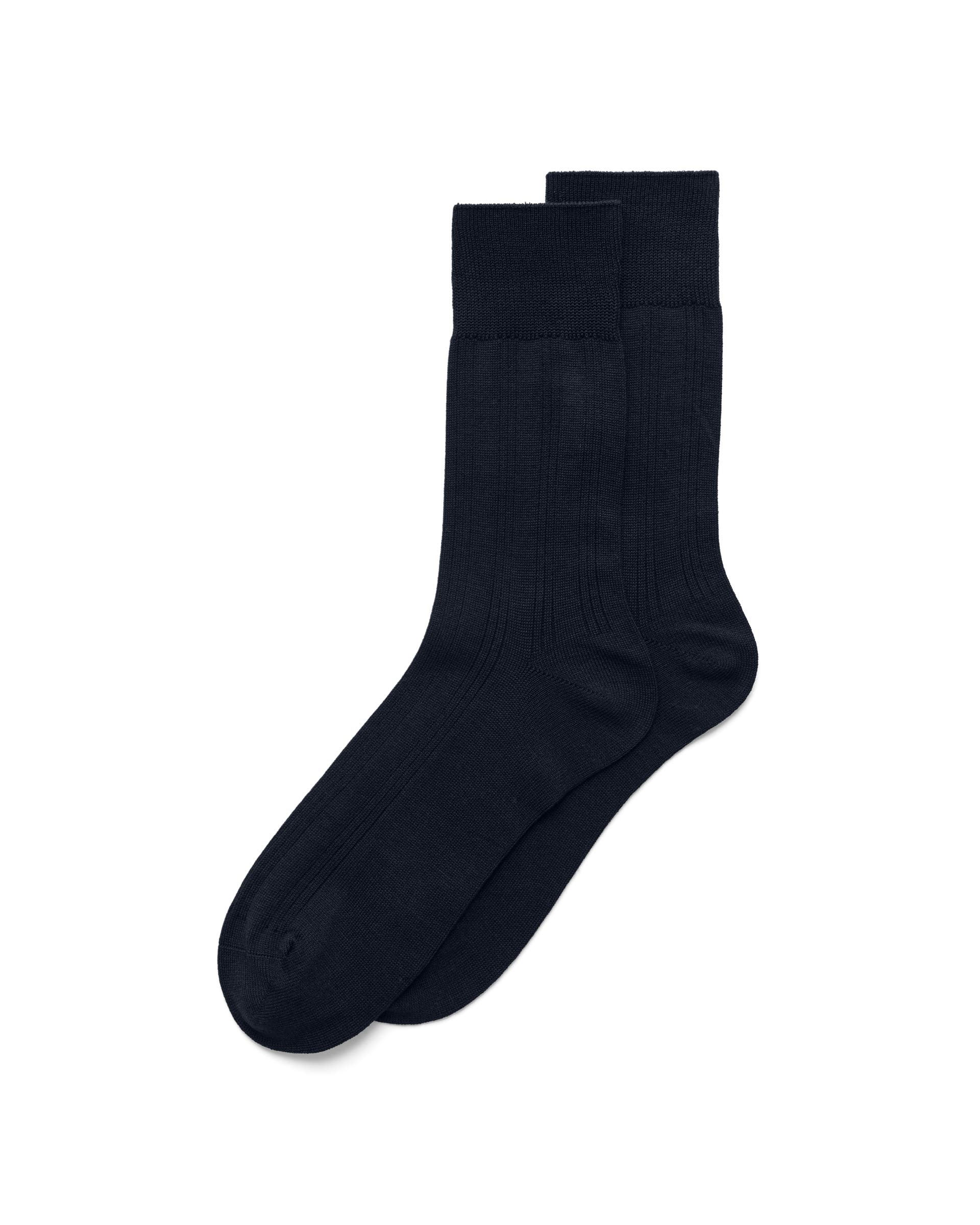 ECCO® chaussettes mi-hautes côtelées pour homme - Bleu - Main