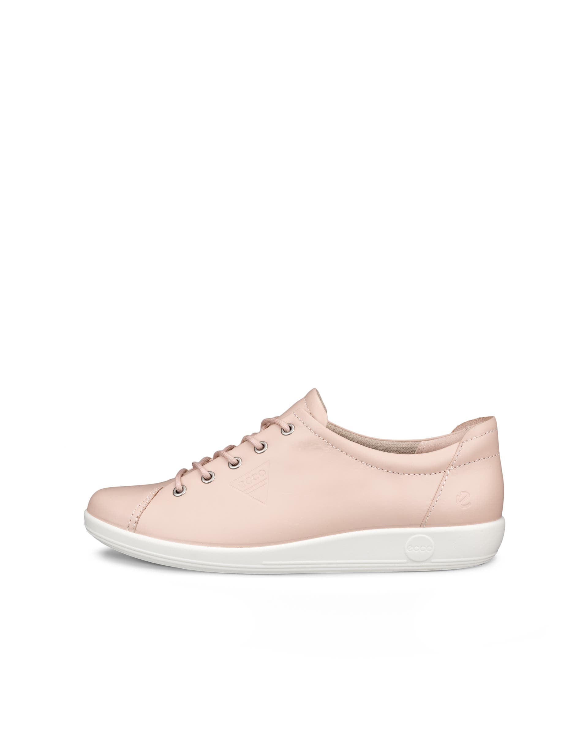 Women's ECCO® Soft 2.0 Leather Walking Shoe - Pink - Outside