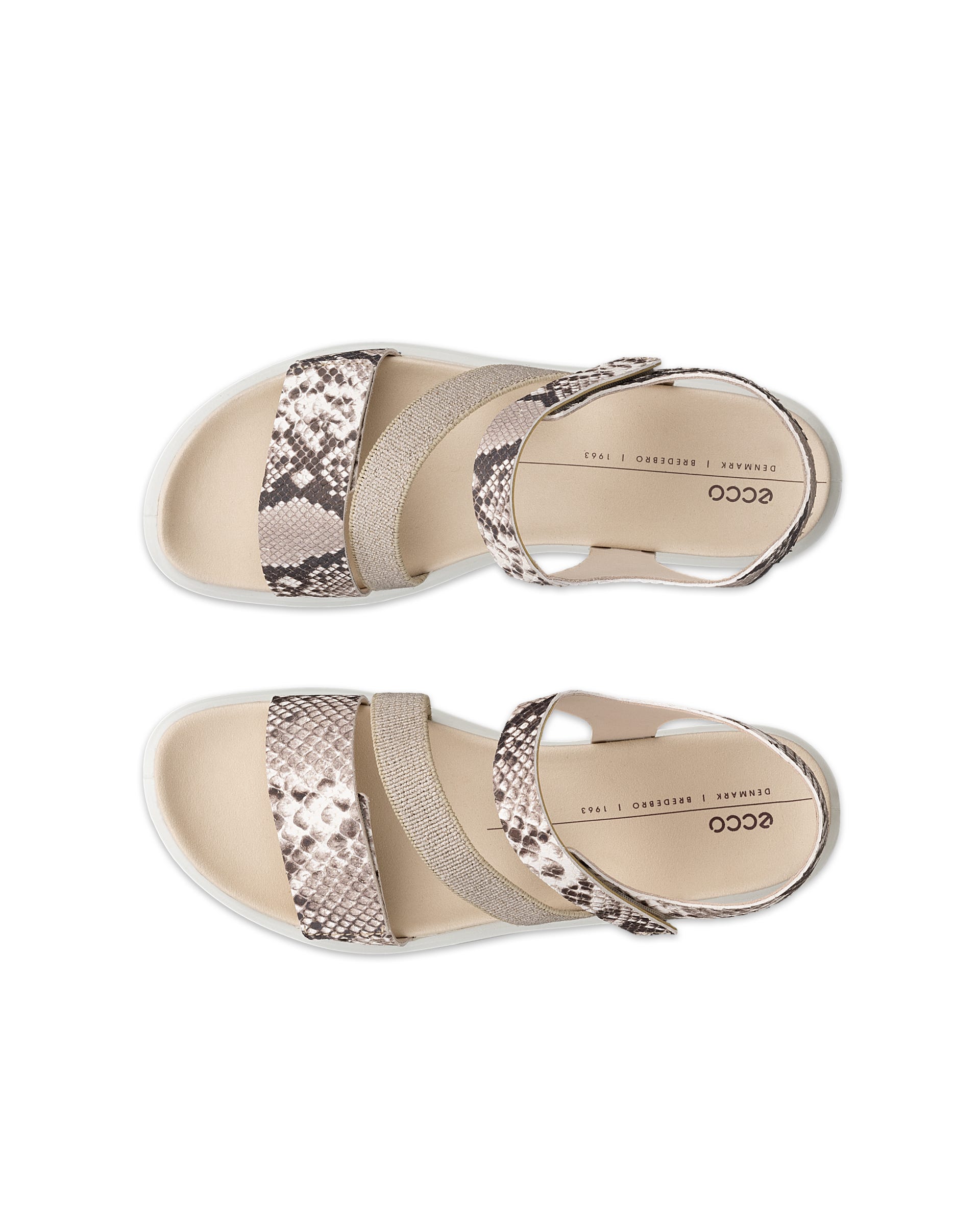 ECCO® Flowt Platta skinnsandaler dam - Beige - Top left pair
