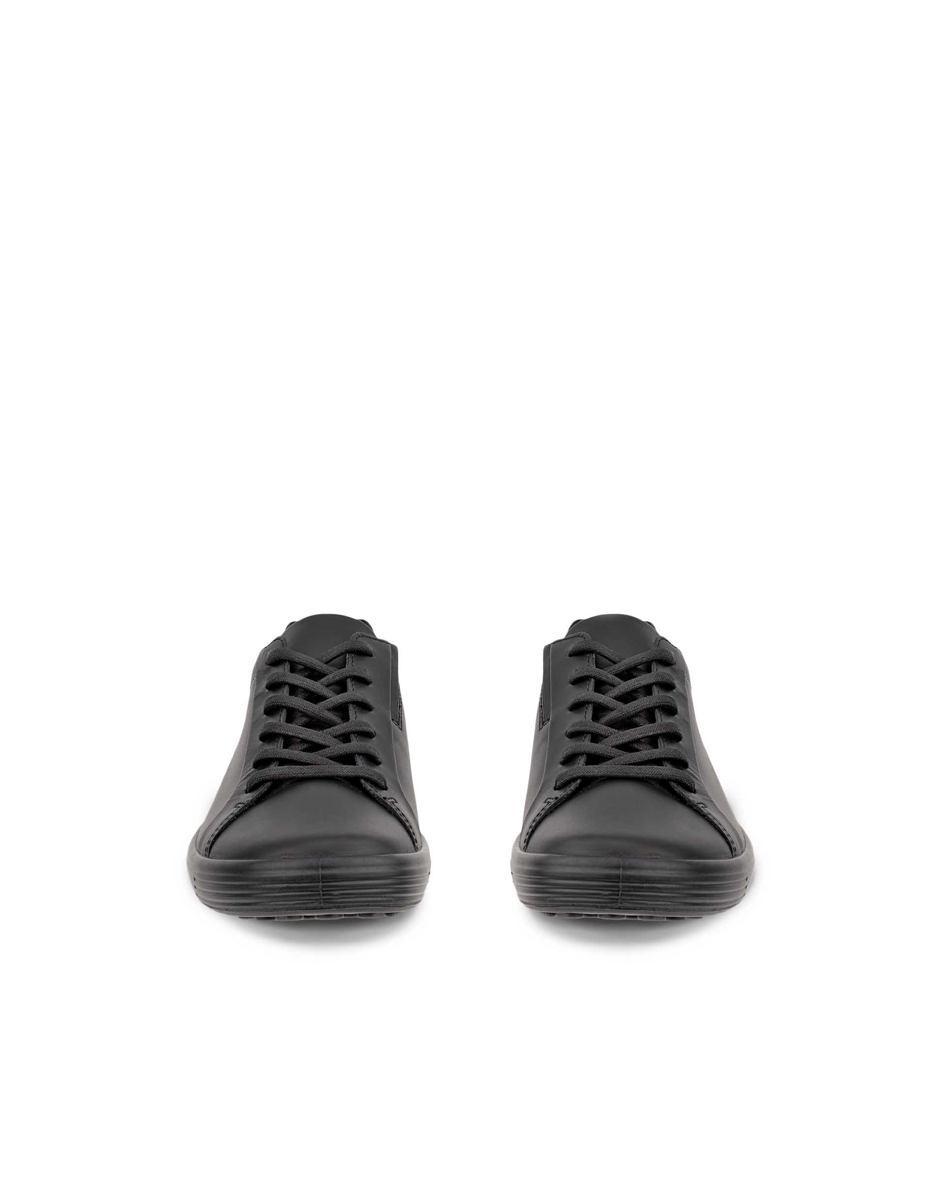 Women's ECCO® SOFT 7 Leather Trainer - Black - Front pair