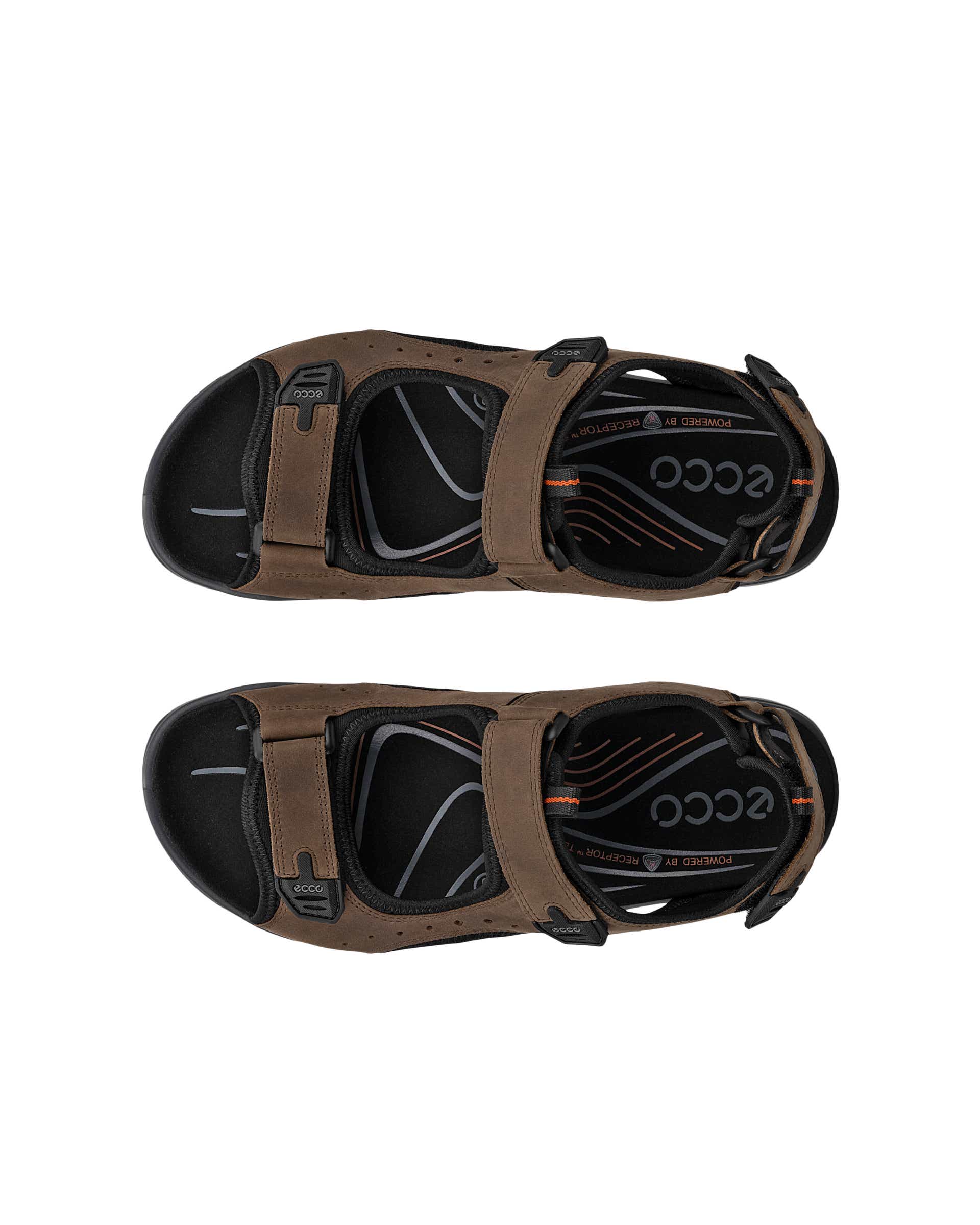 Sandalias de senderismo de nobuk ECCO® Offroad Andes II para hombre - Marrón - Top left pair
