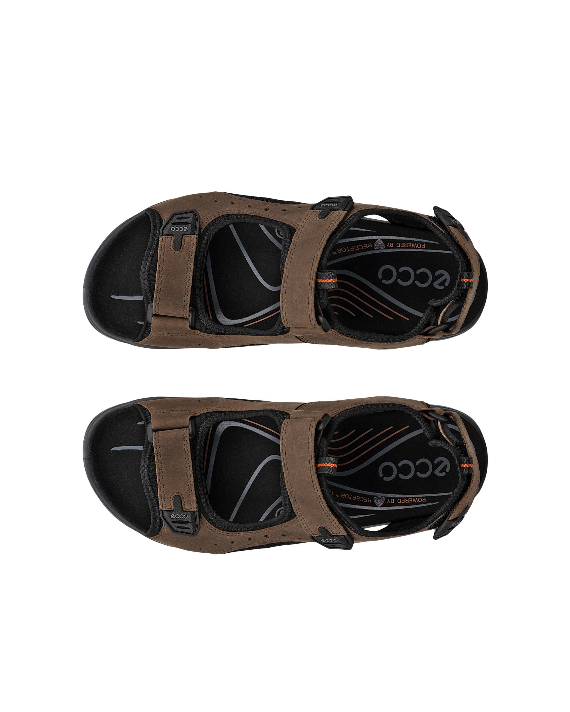 Sandalias de senderismo de nobuk ECCO® Offroad Andes II para hombre - Marrón - Top left pair
