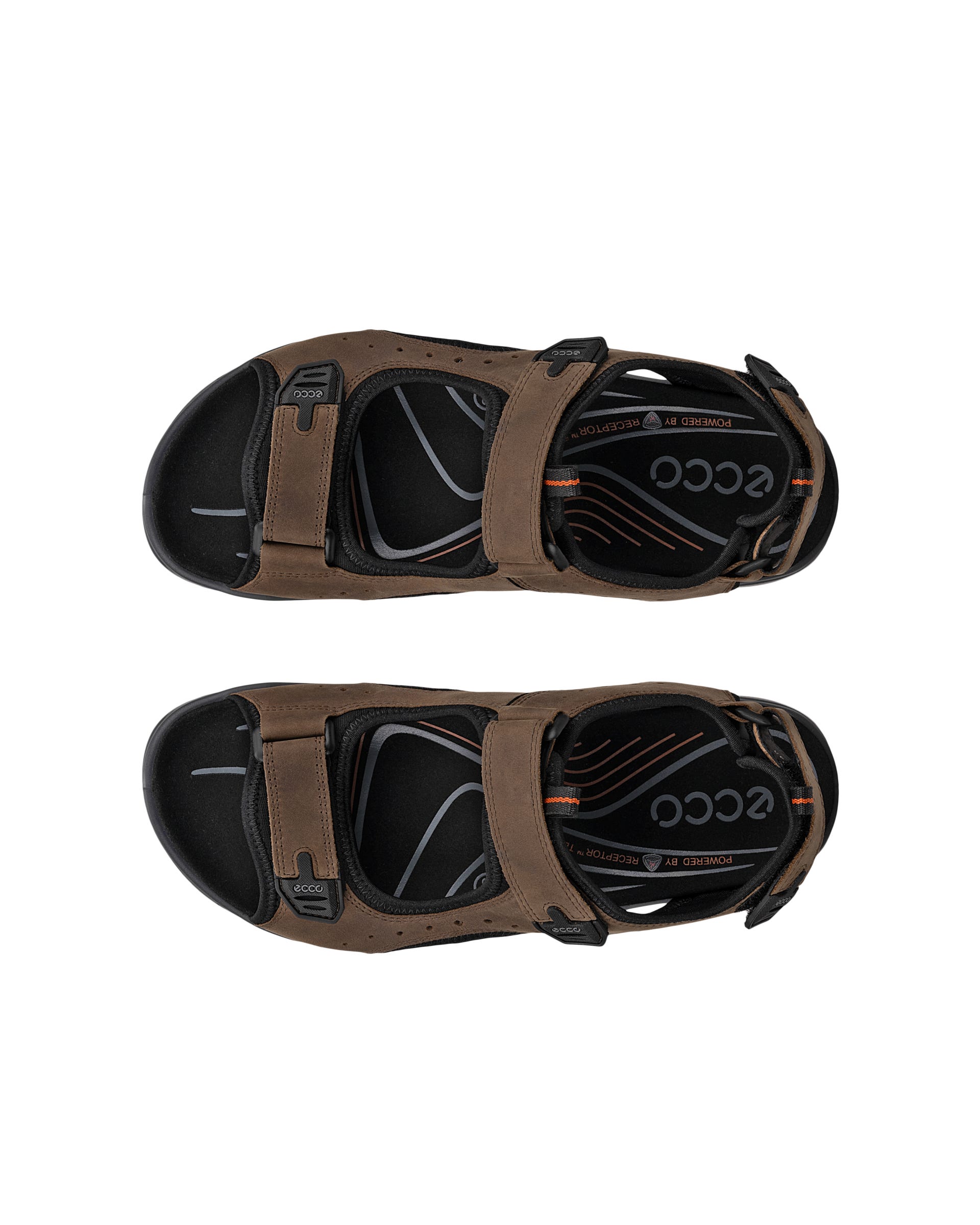 Sandalias de senderismo de nobuk ECCO® Offroad Andes II para hombre - Marrón - Top left pair