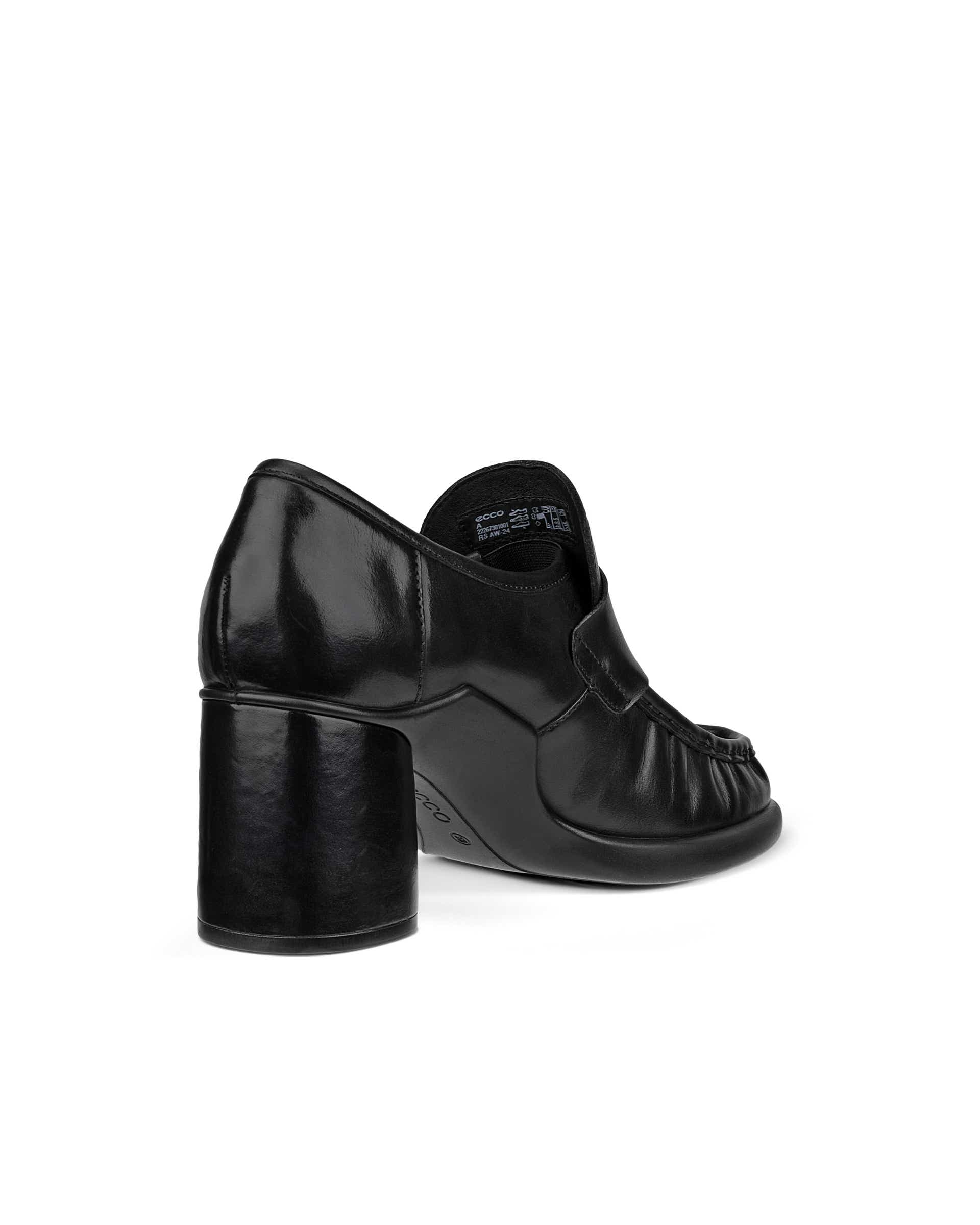 ECCO Sculpted LX 55 ウィメンズ レザーブロックヒール - ブラック - Back