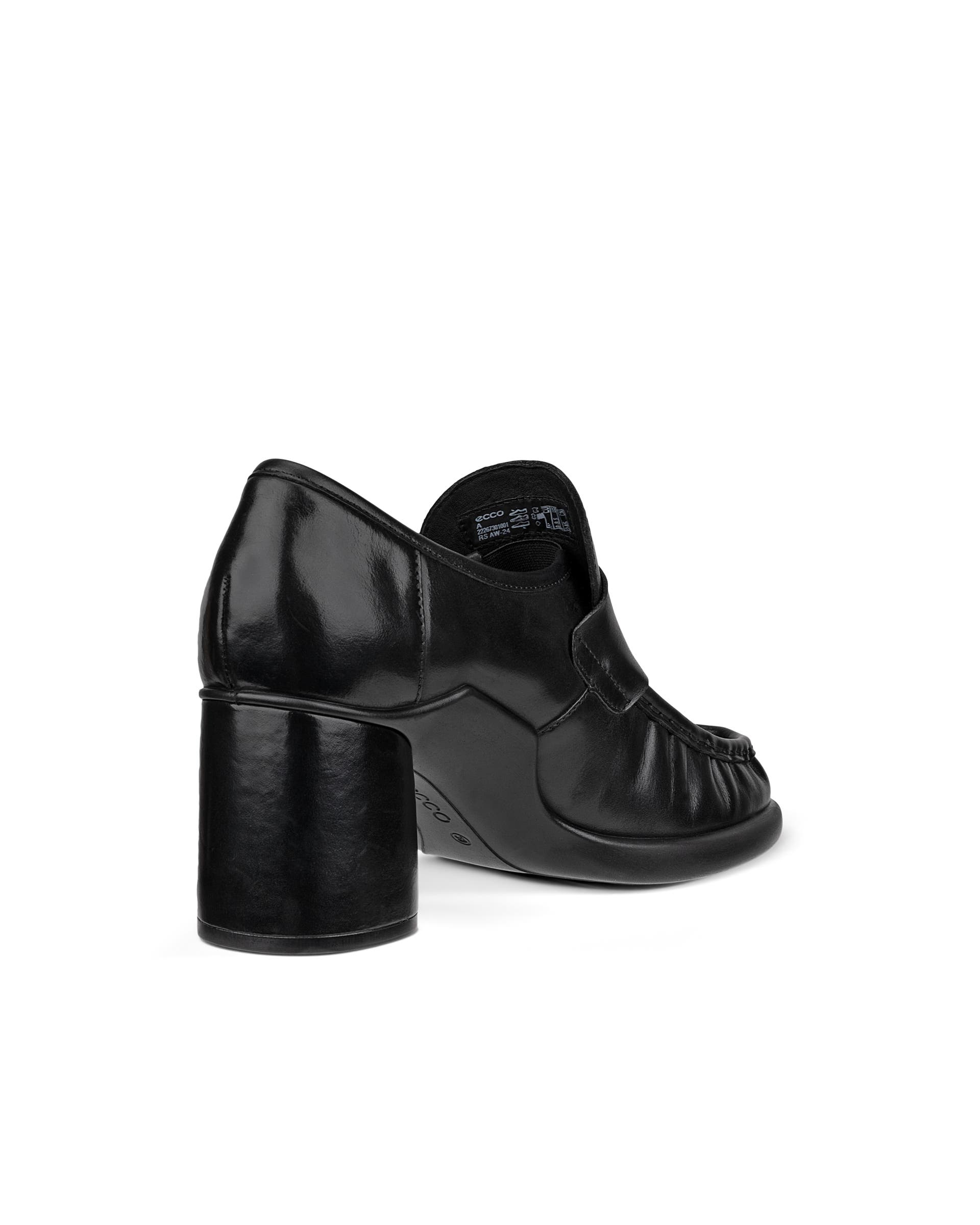 ECCO Sculpted LX 55 ウィメンズ レザーブロックヒール - ブラック - Back