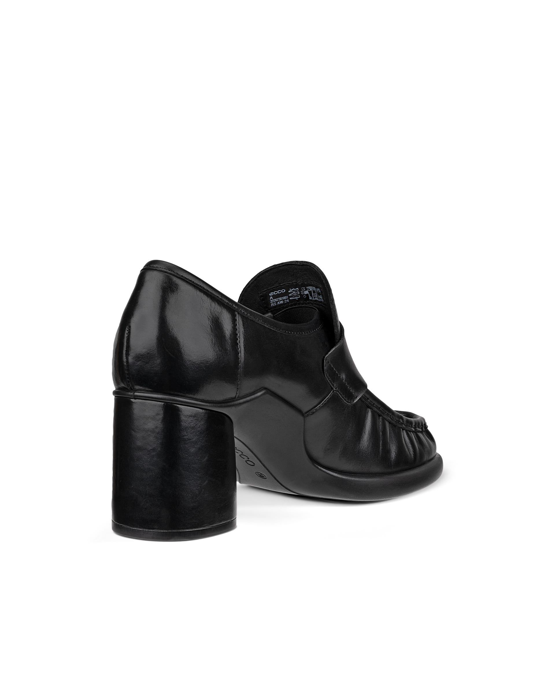 ECCO Sculpted LX 55 ウィメンズ レザーブロックヒール - ブラック - Back