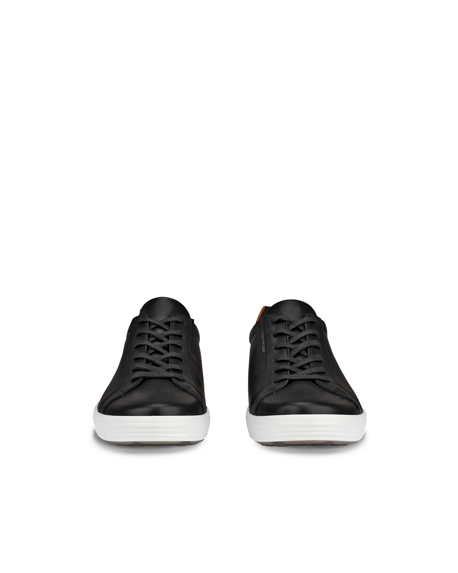 ECCO® Soft 7 baskets en cuir pour homme - Noir - Front pair