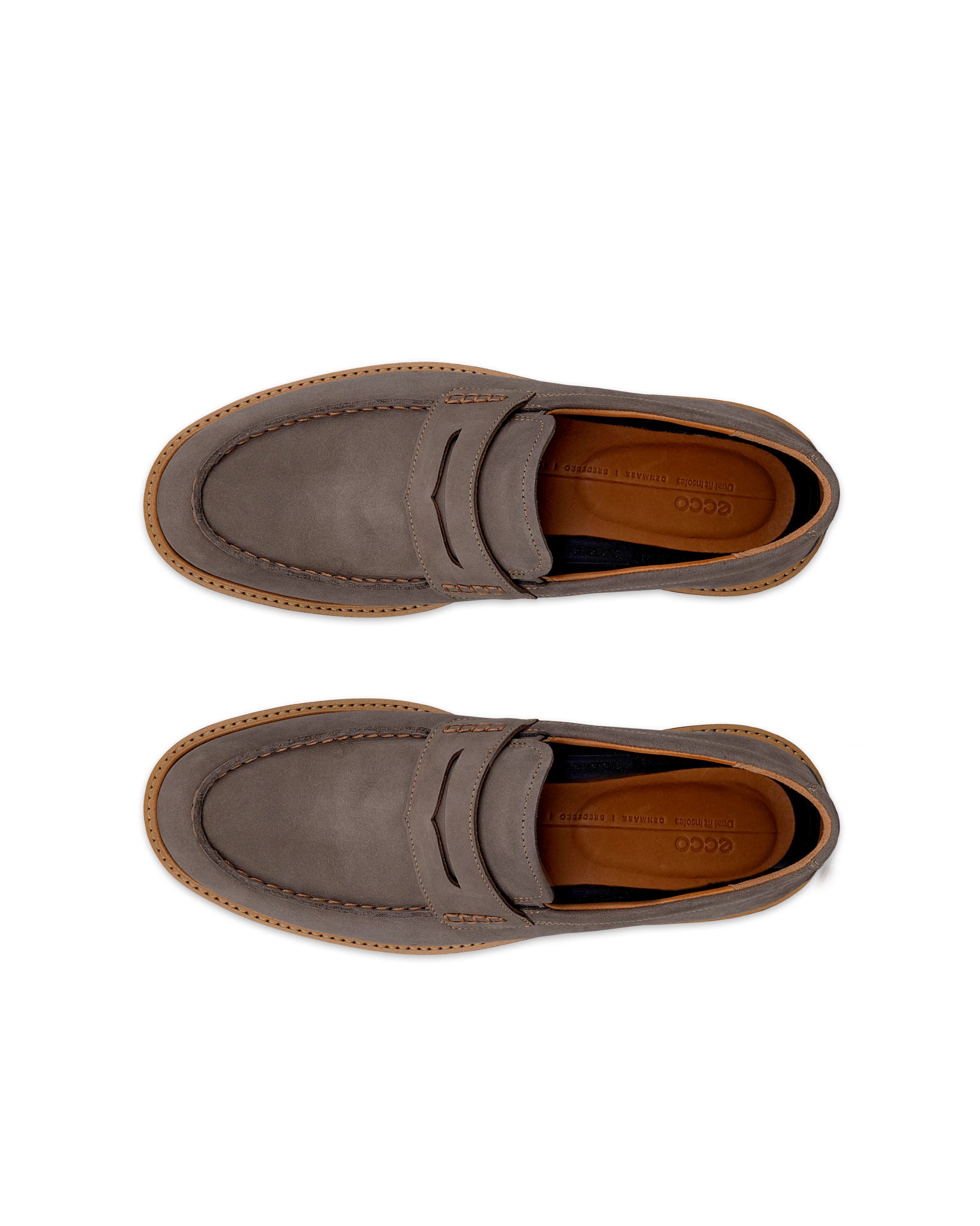 ECCO Metropole London メンズ ヌバックモックトゥシューズ - グレー - Top left pair